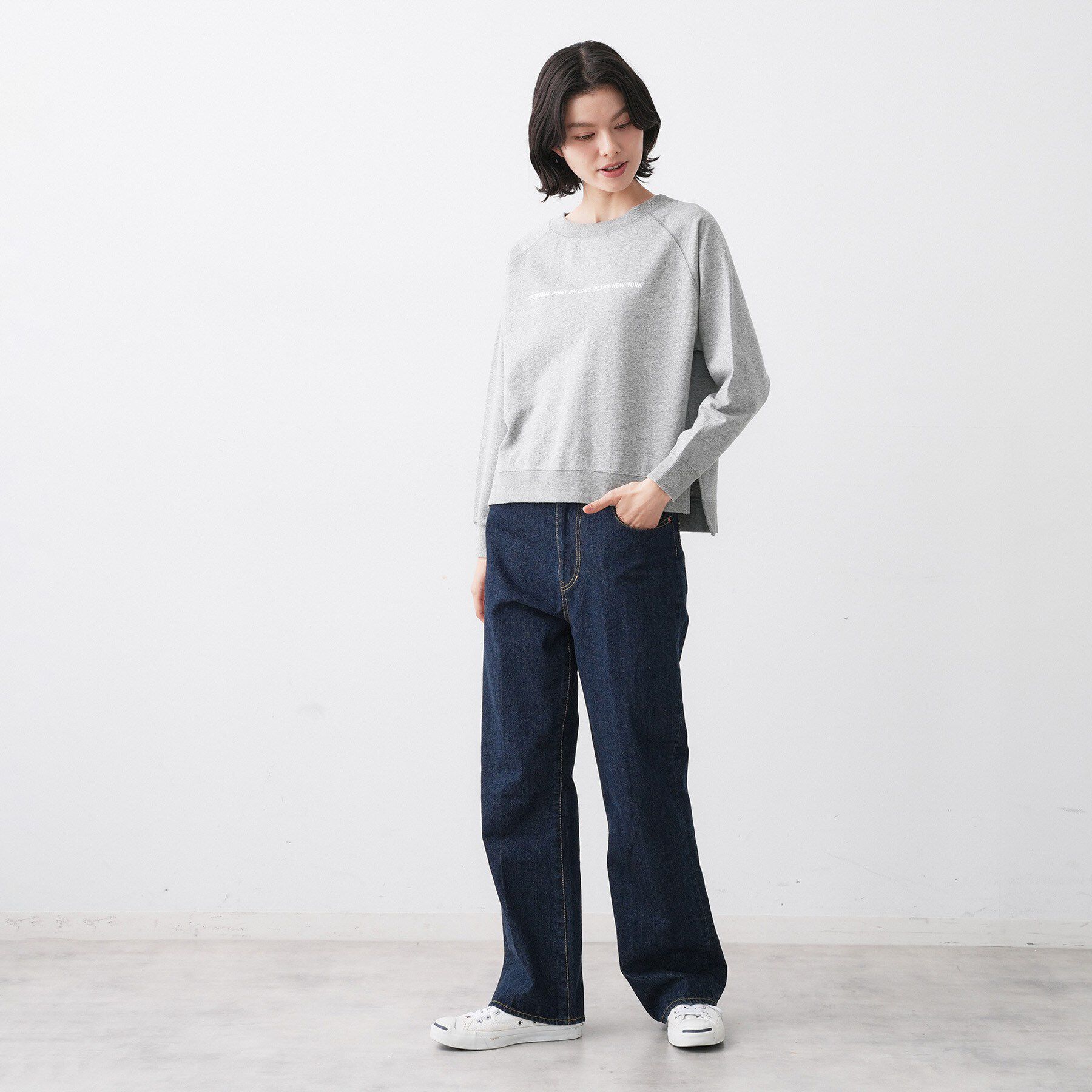 Dessin「【洗える】ラグラン切り替えミニロゴカットソー」|Tシャツ・カットソー|