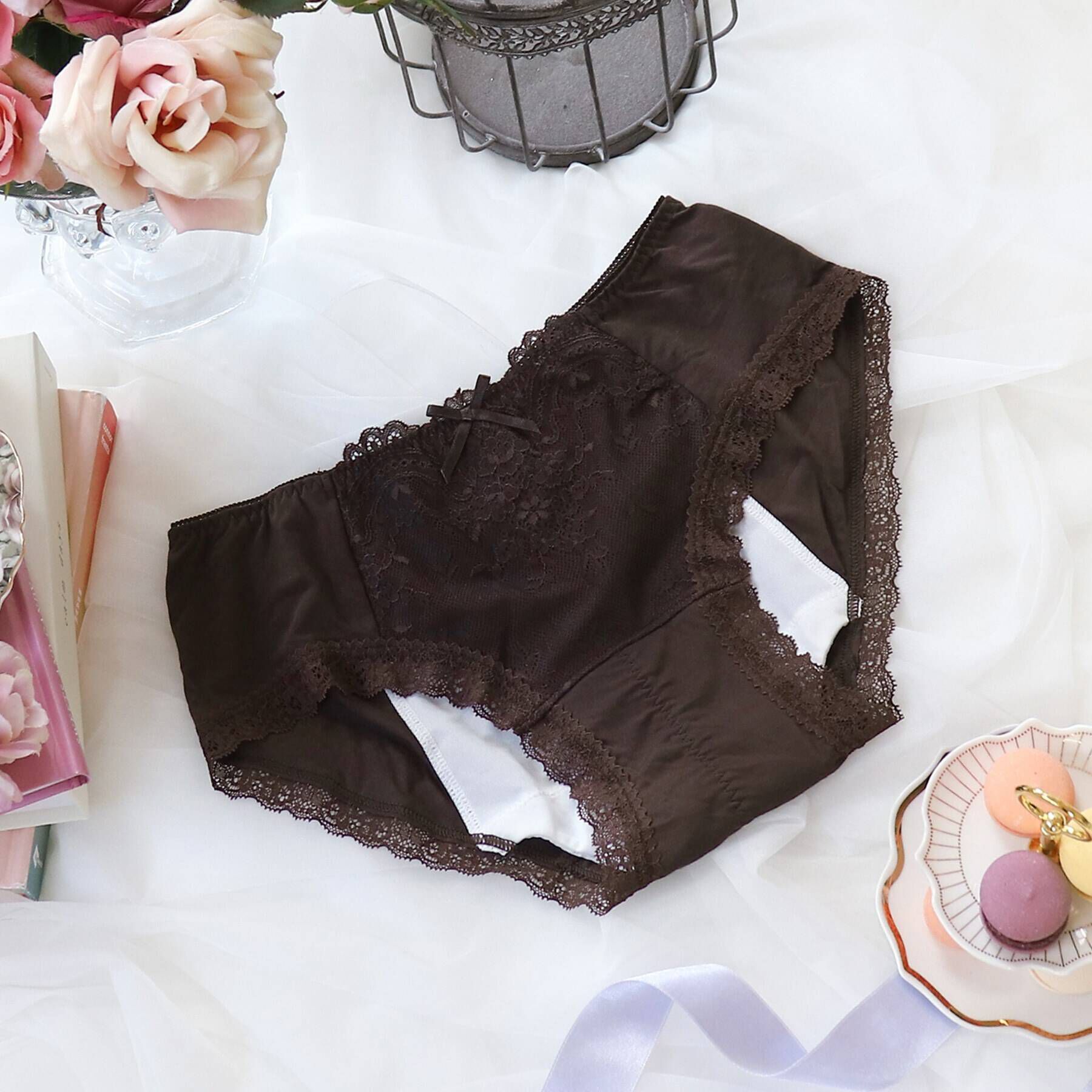 Risa Magli「アマイア ナイト用サニタリーショーツ」|インナー|ブラウン(040)