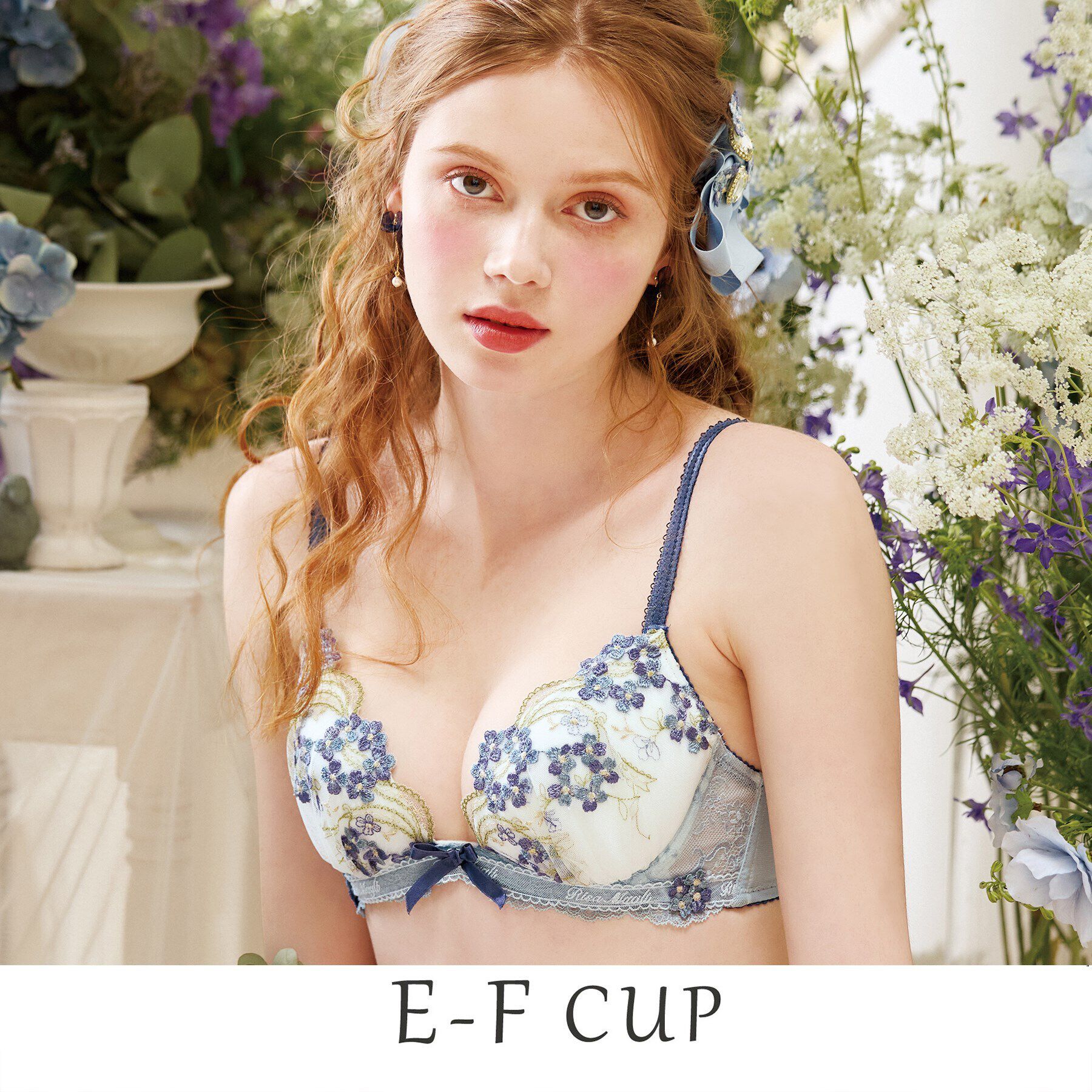 Risa Magli「クラーラ ブラジャー（E-F)＜リサマリ ミラクル谷間ブラ＞」|インナー|ブルー(092)