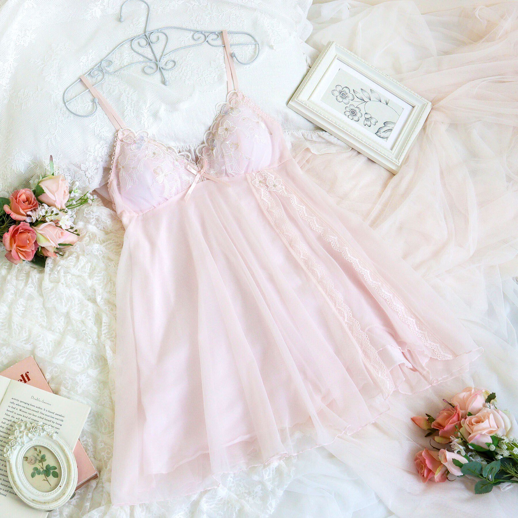 Risa Magli「マティア カップ付スリップ」|キャミソール|ピンク(071)