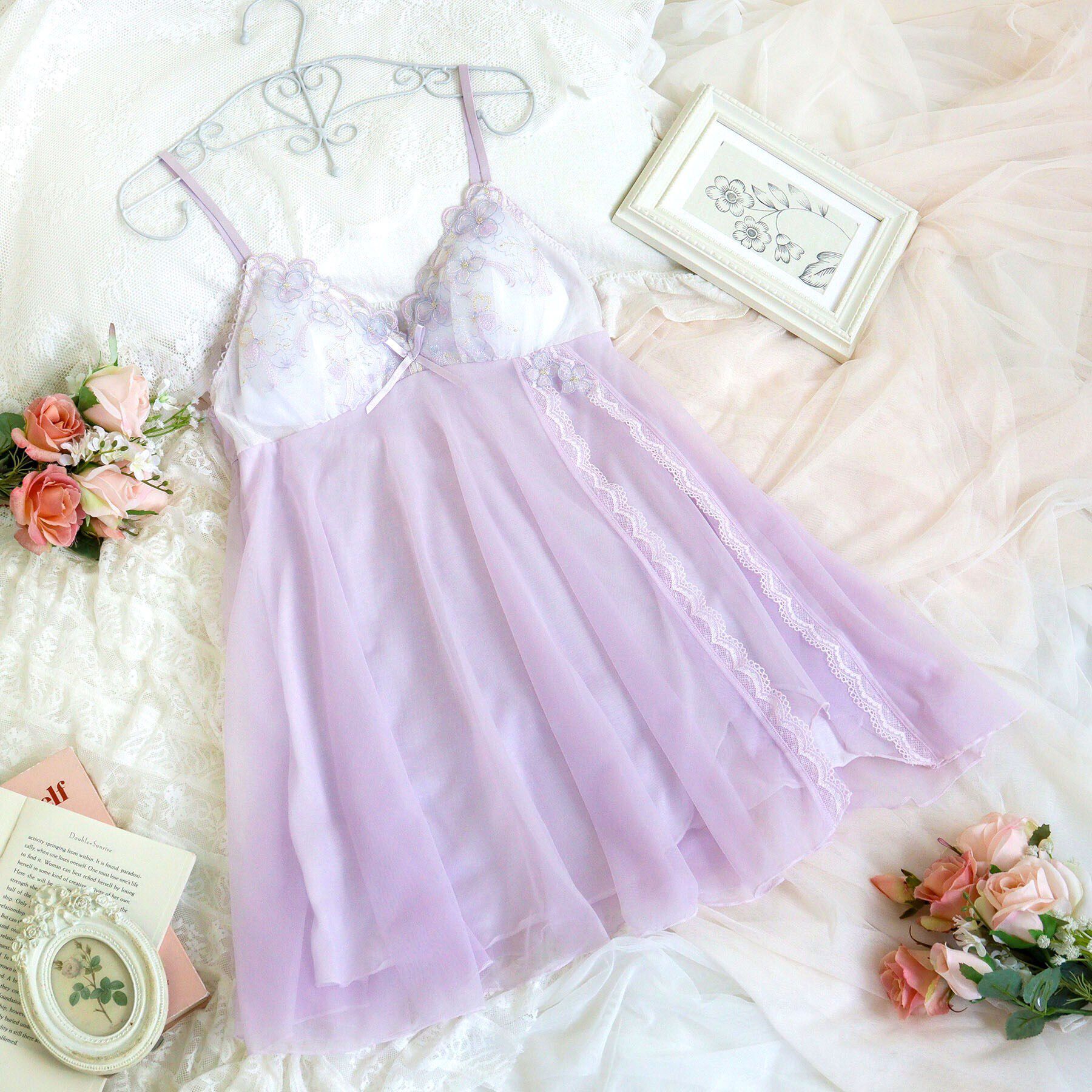 Risa Magli「マティア カップ付スリップ」|キャミソール|ラベンダー(080)