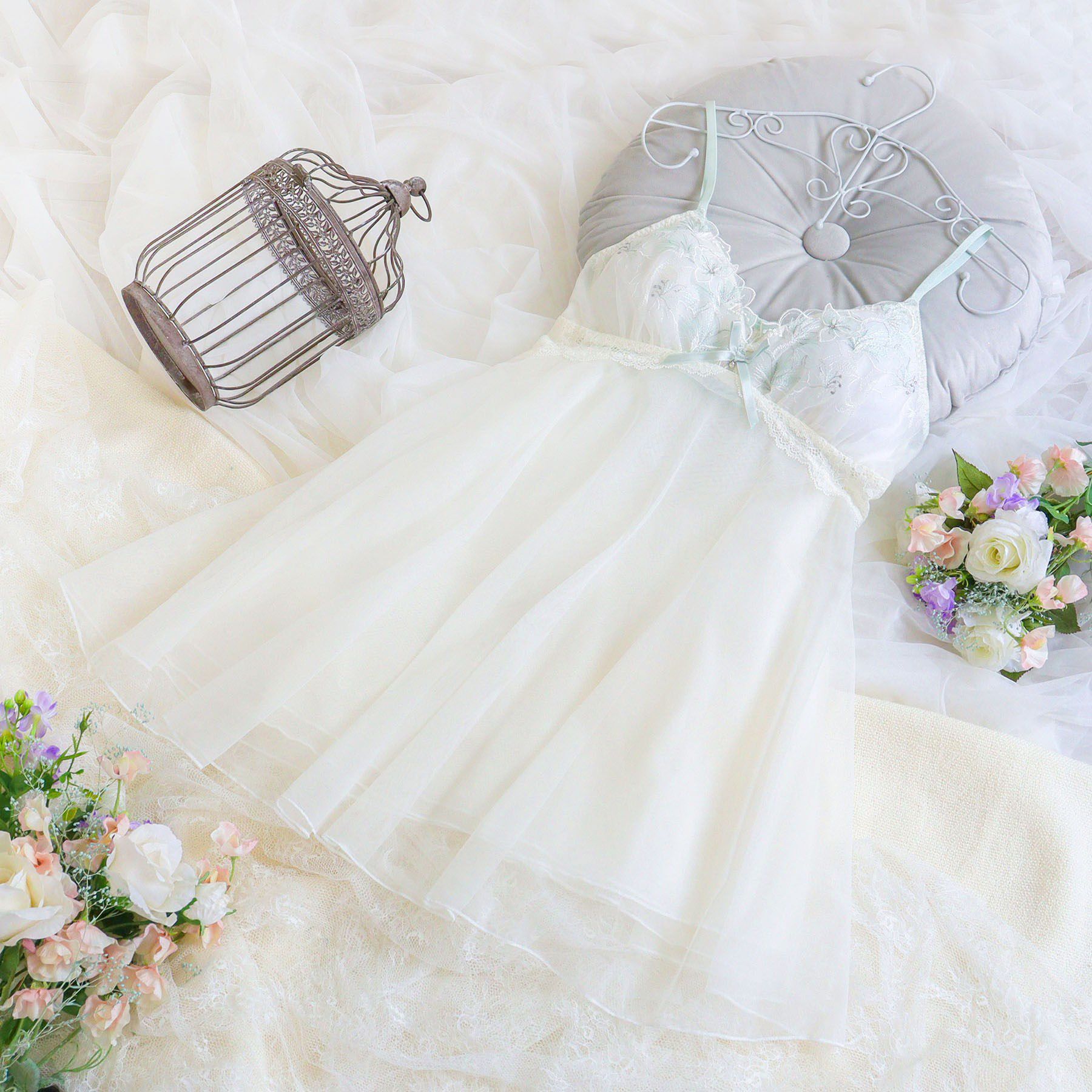 Risa Magli「ナーラ カップ付スリップ」|キャミソール|ミントグリーン(02