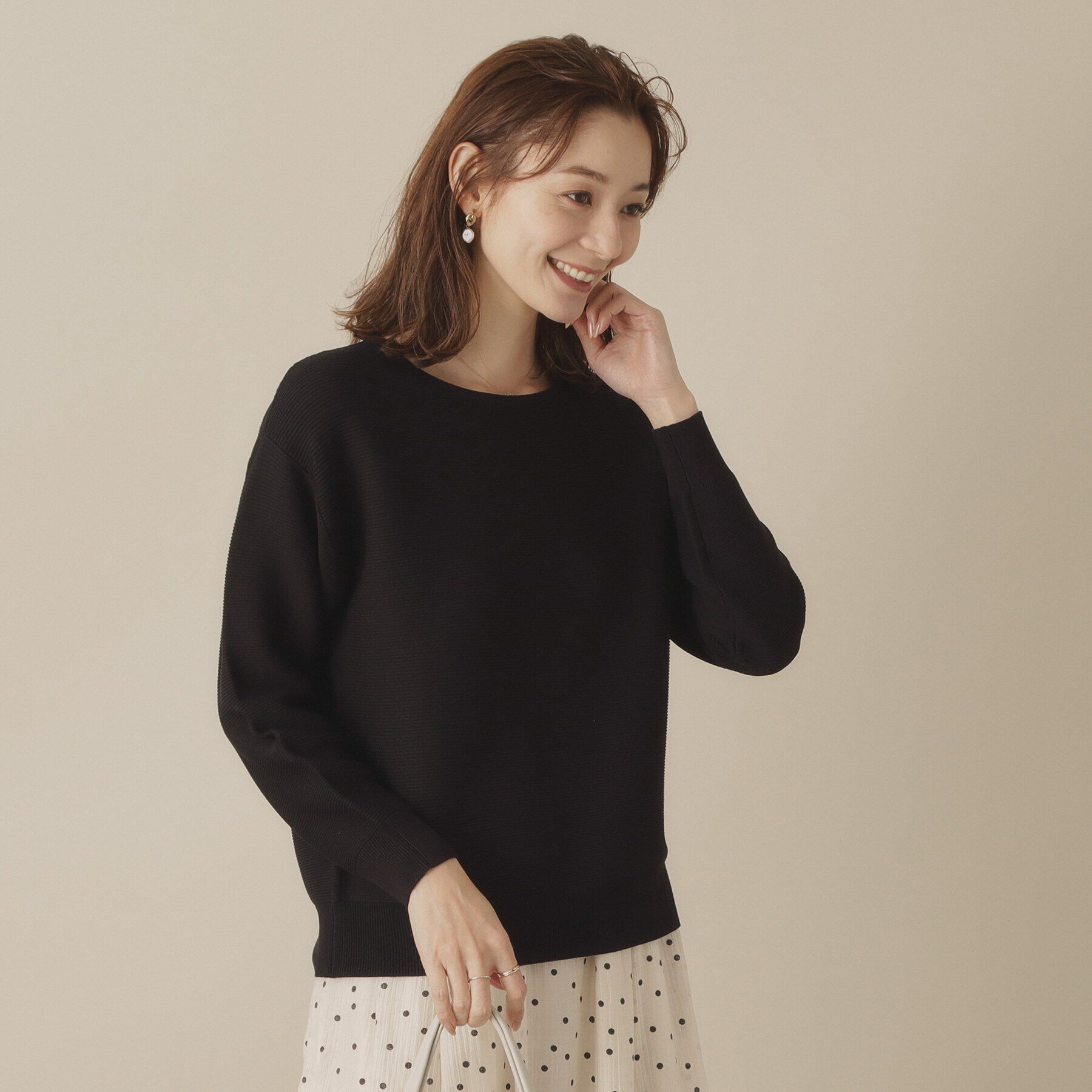 ITS&rsquo;DEMO「【アンチピリング／洗濯機OK】ガーター編みニット」|ニット・セーター|