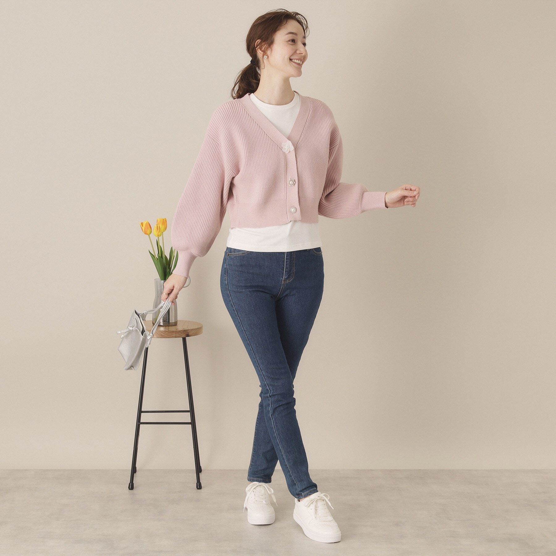 ITS&rsquo;DEMO「【手洗い可】アソートビジューボタンカーデ」|カーディガン|