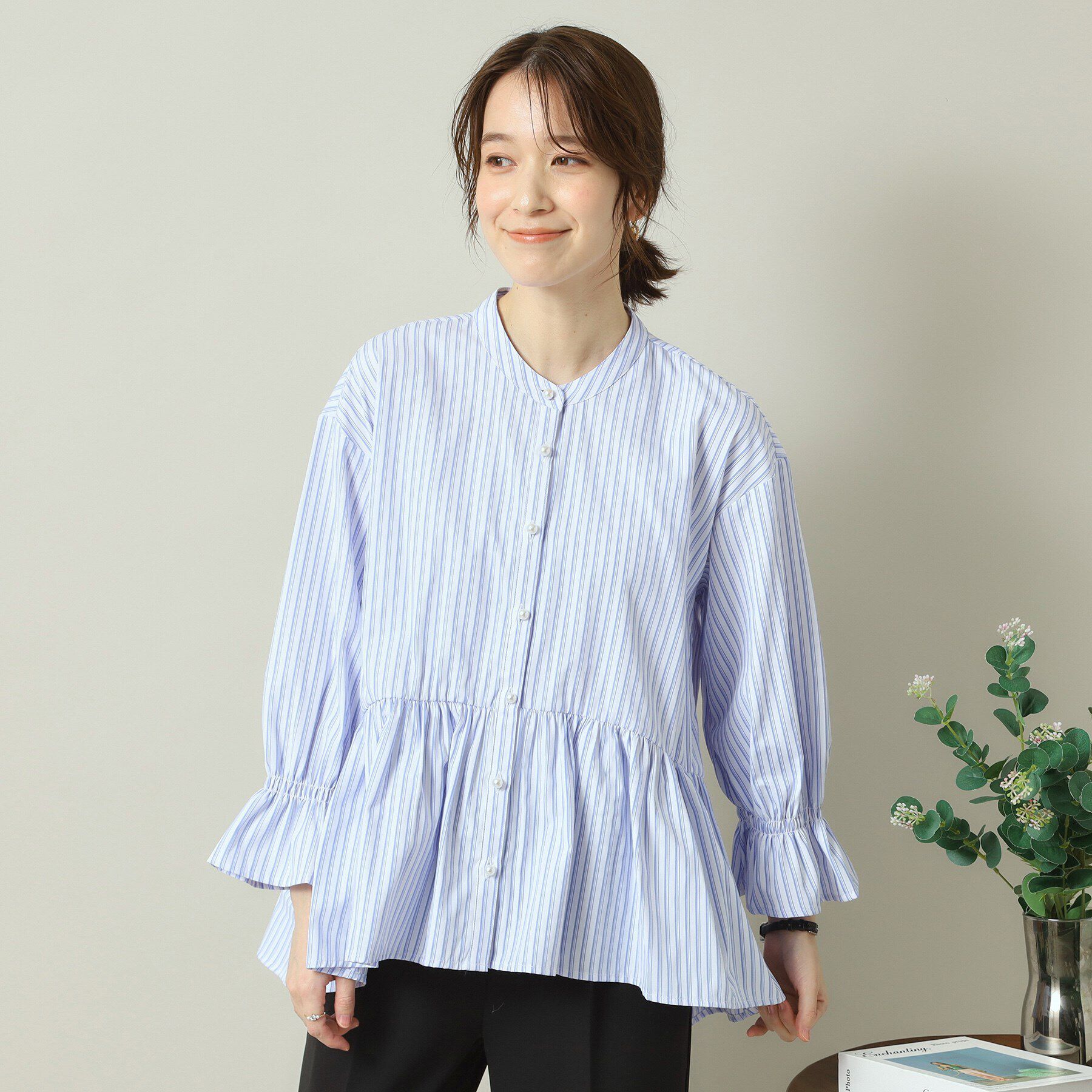 ITS&rsquo;DEMO「【手洗い可／通勤】ペプラムブラウス」|シャツ・ブラウス|オフホワイト(303