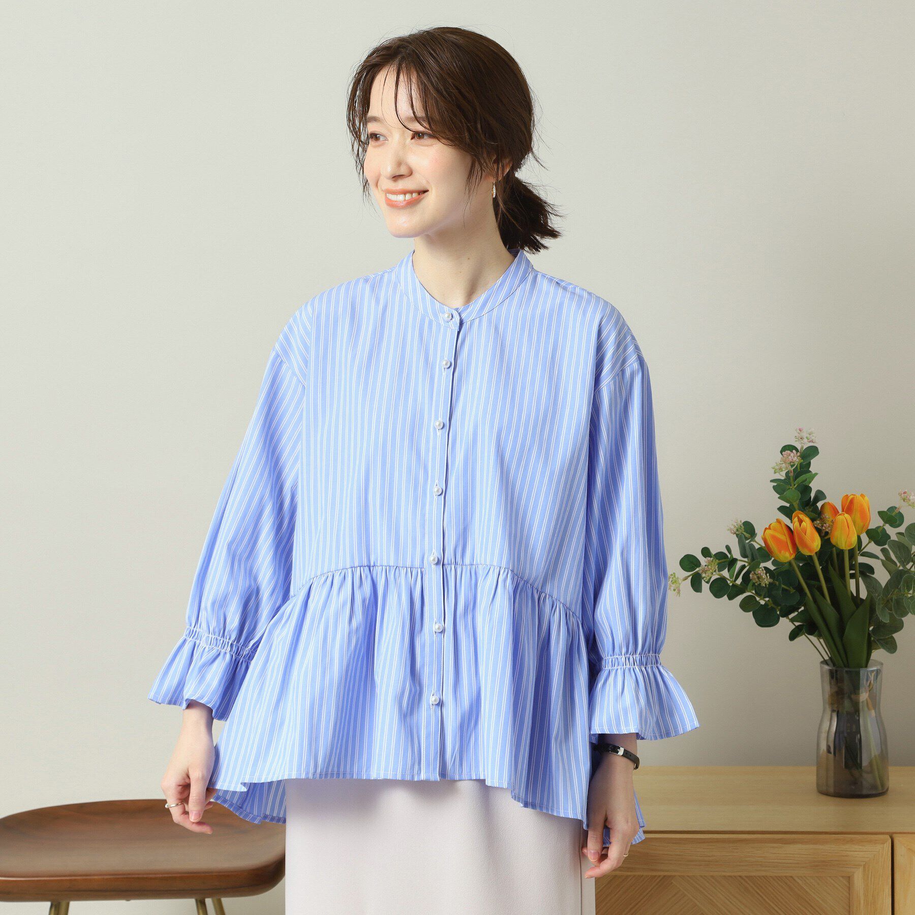 ITS&rsquo;DEMO「【手洗い可／通勤】ペプラムブラウス」|シャツ・ブラウス|