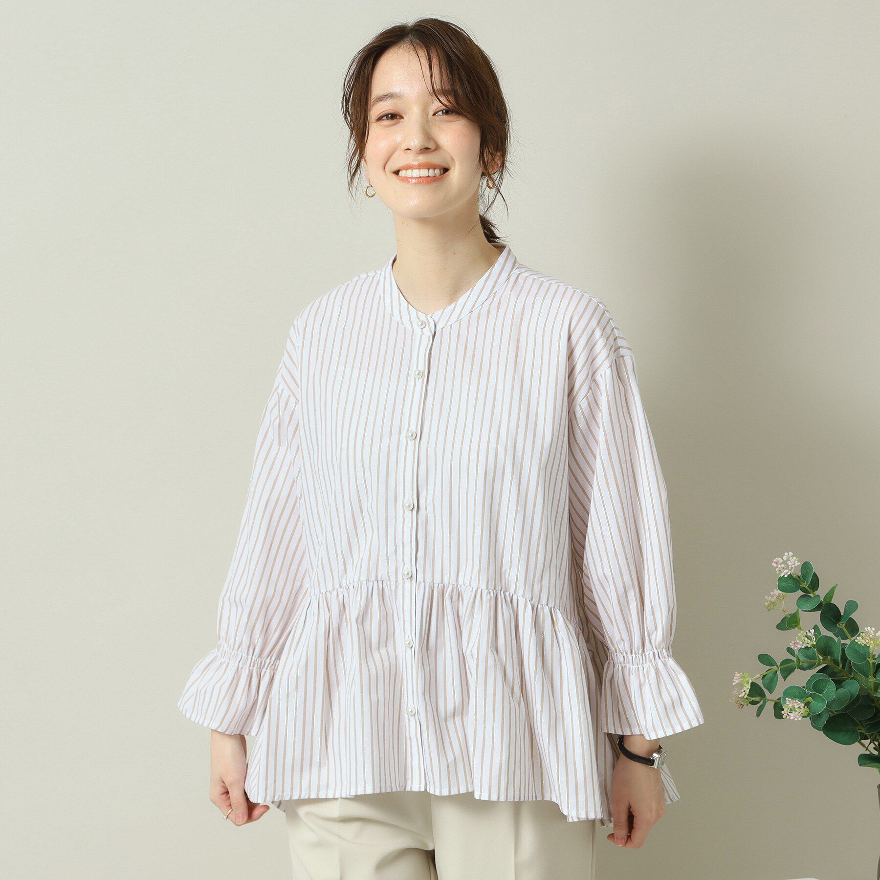 ITS&rsquo;DEMO「【手洗い可／通勤】ペプラムブラウス」|シャツ・ブラウス|ベージュ(352)