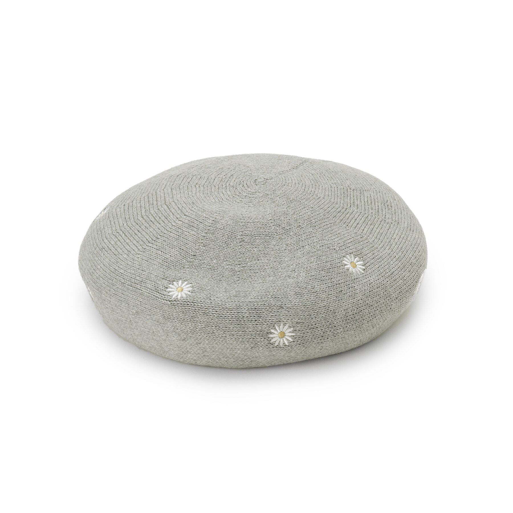 ITS&rsquo;DEMO「【手洗い可】フラワー刺繍サーモベレー帽」|ハンチング・ベレー帽|ライトグレー(011