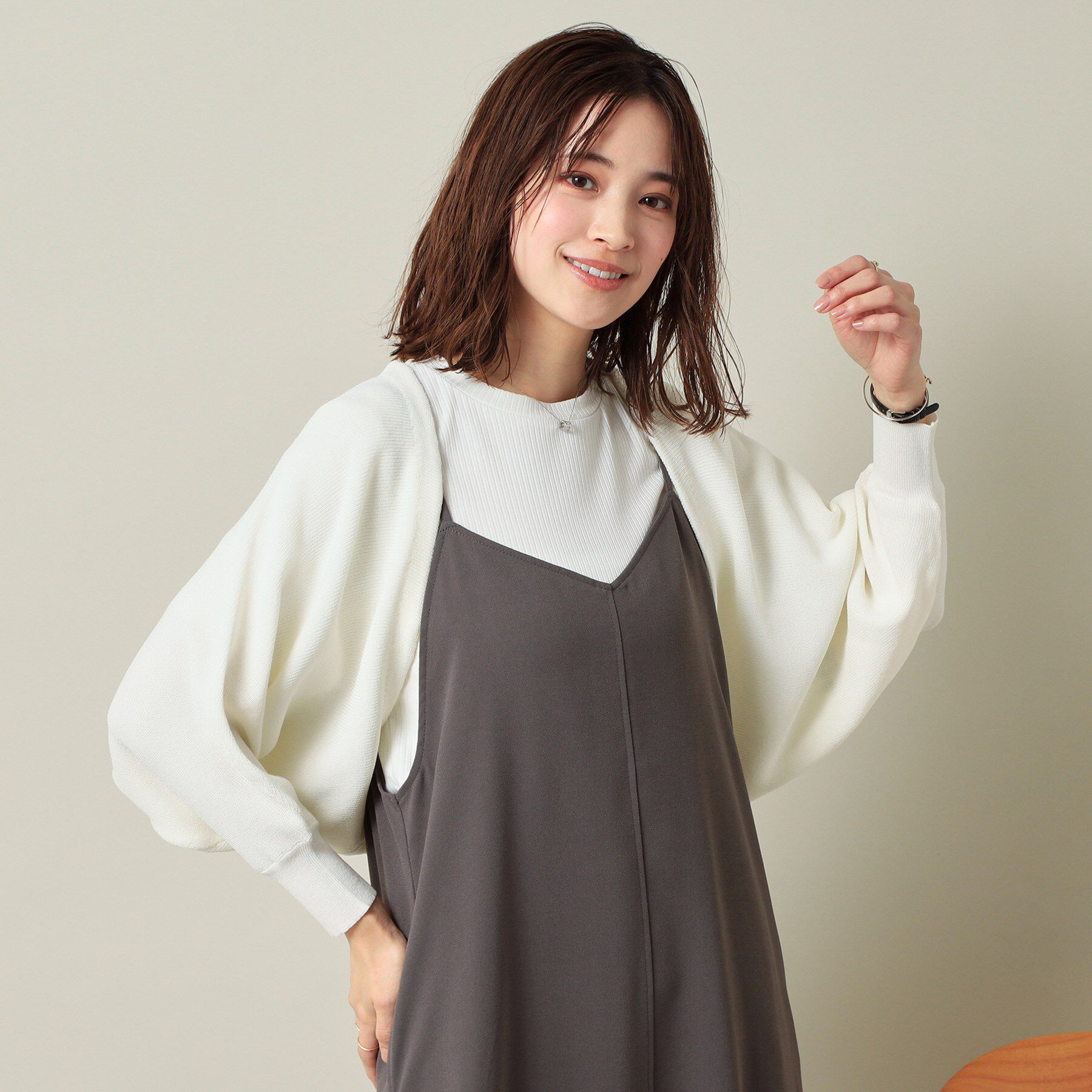 ITS&rsquo;DEMO「【UVケア／アンチピリング／手洗い可】ニットボレロ」|カーディガン|オフホワイト(003