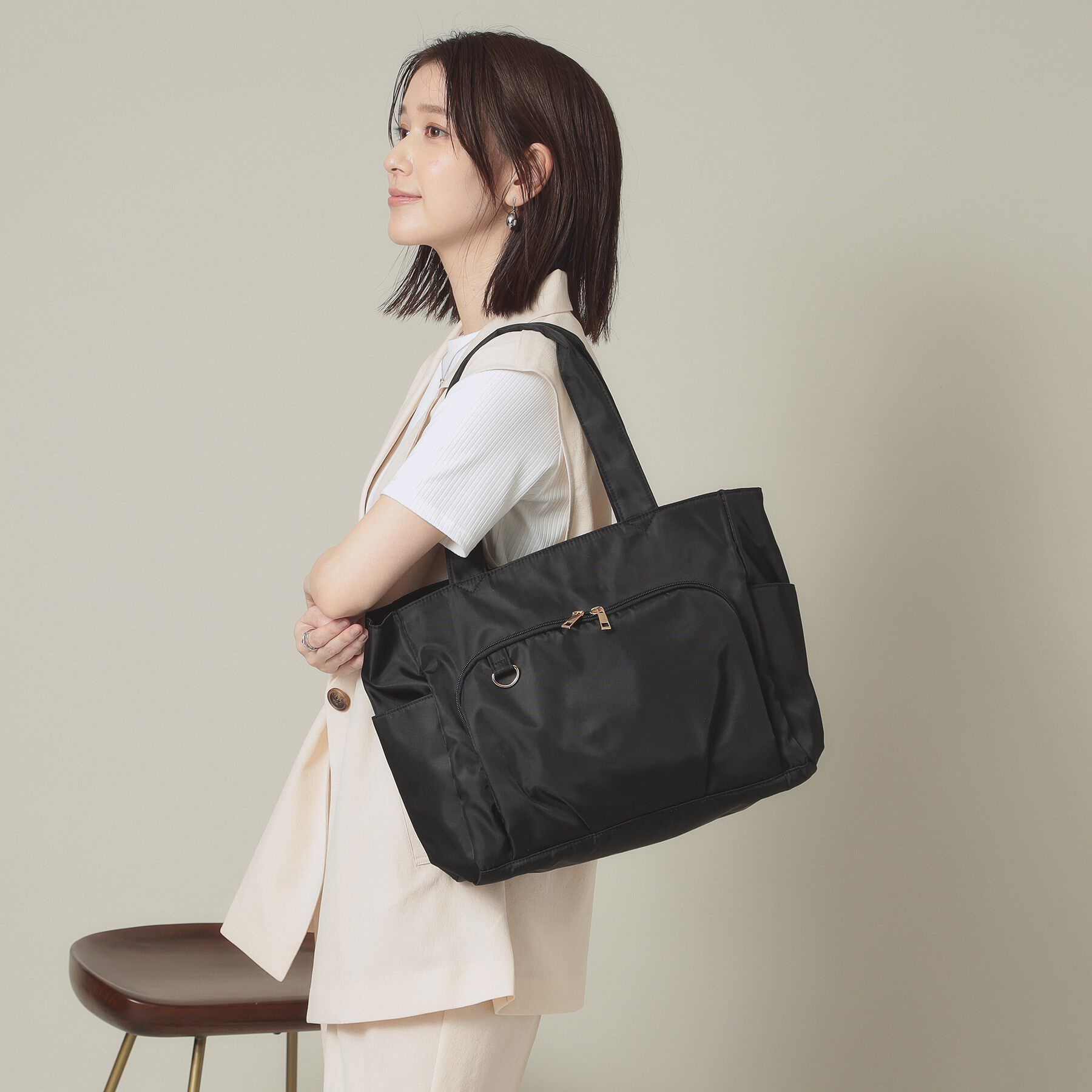 ITS&rsquo;DEMO「【旅行／キャリーオン可】ツイル14ポケット2WAYトート」|トートバッグ|