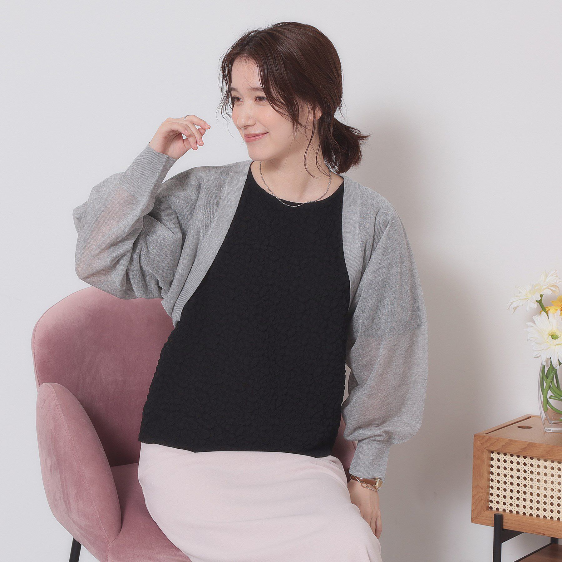 ITS&rsquo;DEMO「【定番人気／手洗い可】ラメボレロ」|カーディガン|