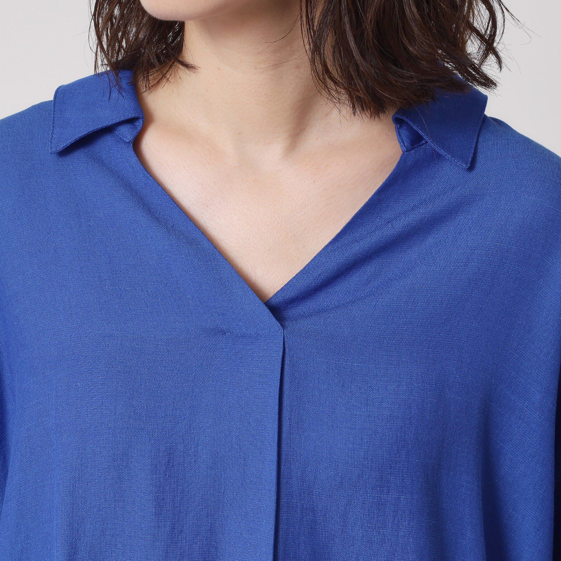 ITS&rsquo;DEMO「【接触冷感／手洗い可】強撚スラブスキッパーブラウス」|シャツ・ブラウス|