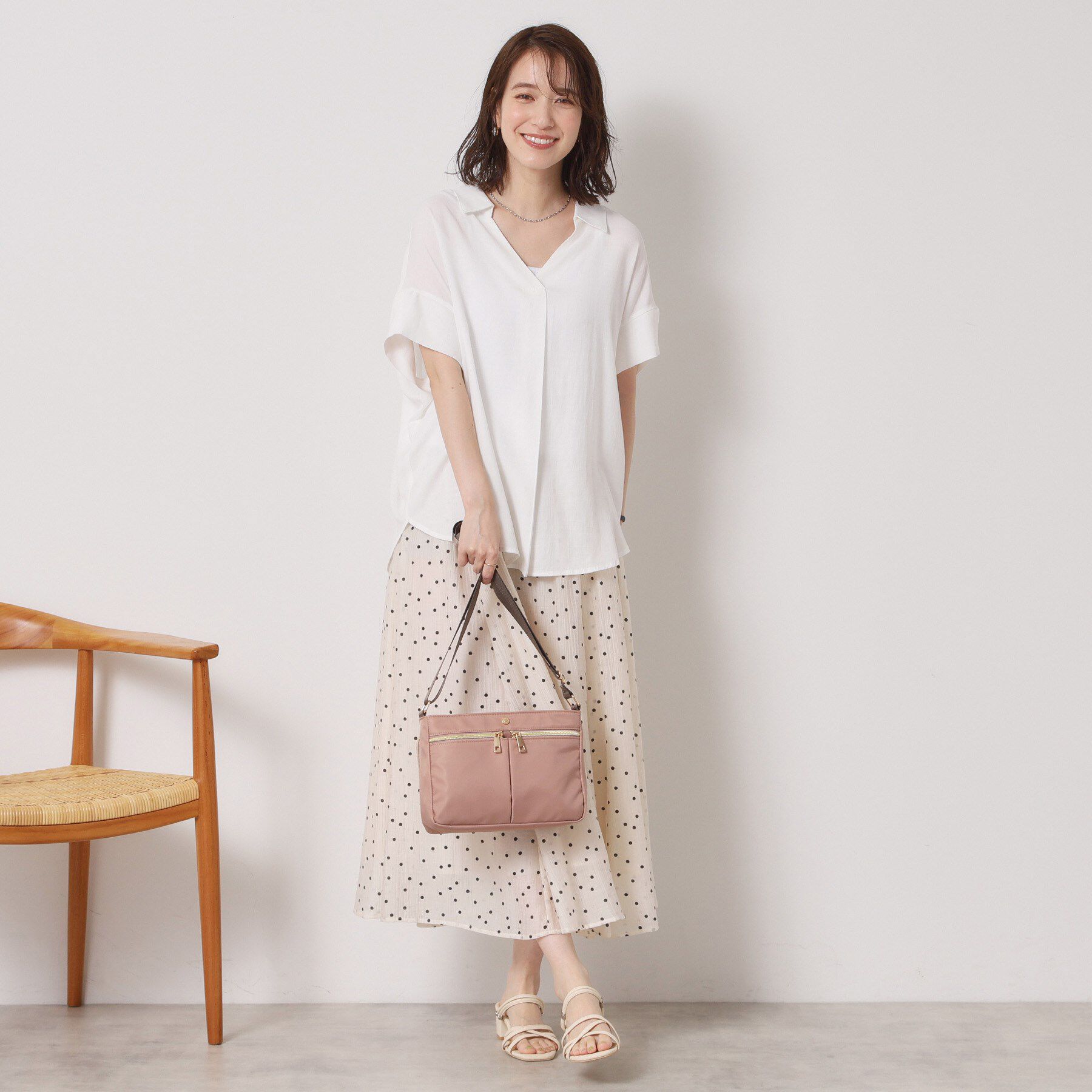 ITS&rsquo;DEMO「【接触冷感／手洗い可】強撚スラブスキッパーブラウス」|シャツ・ブラウス|