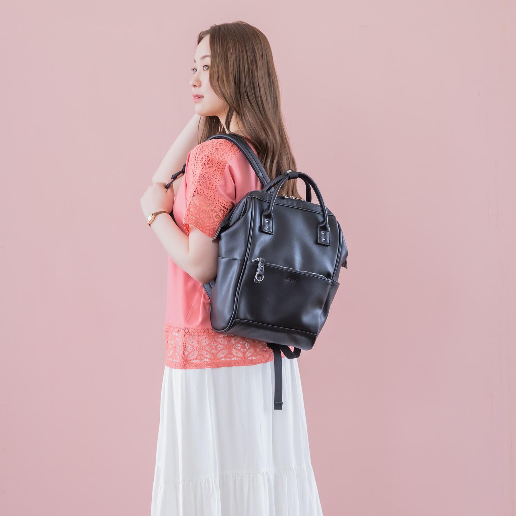 ITS&rsquo;DEMO「＜anello＞合皮口金リュック」|リュック|