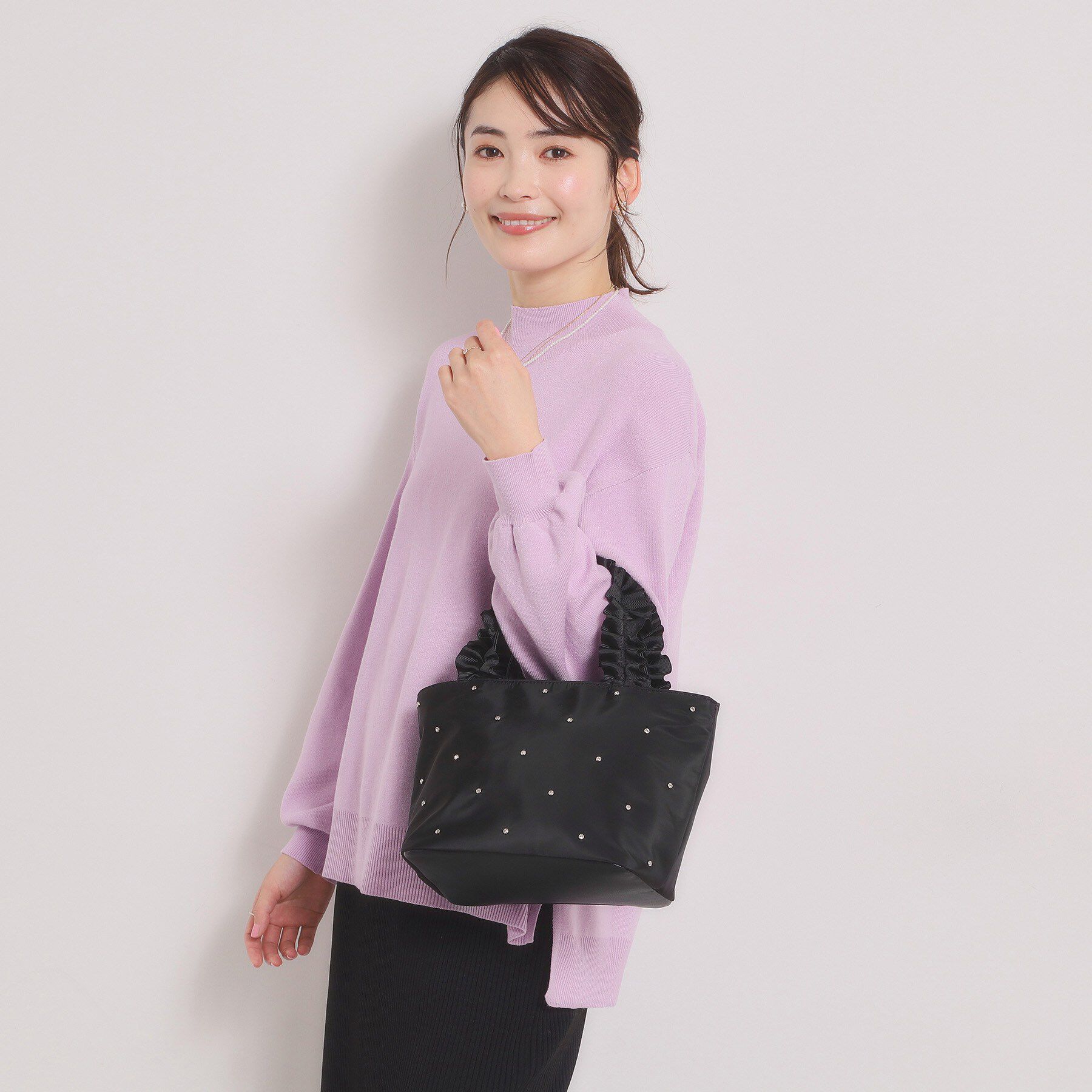 ITS&rsquo;DEMO「ジルコンフリル手トート」|ハンドバッグ|