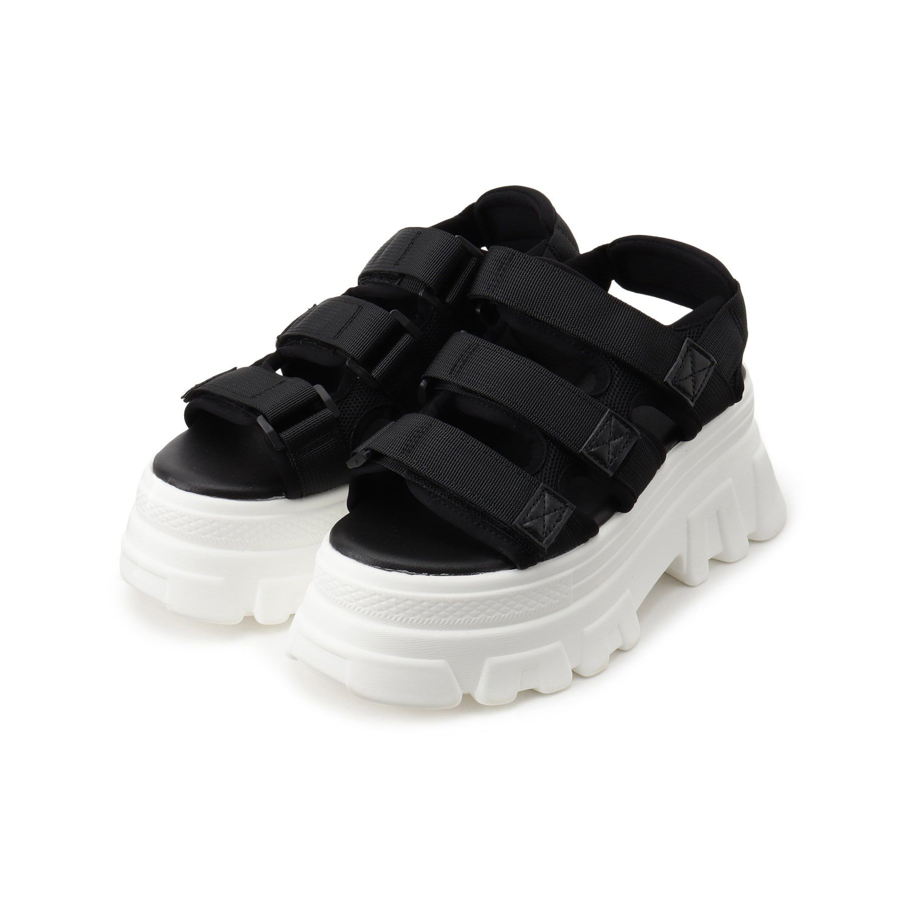 csT&P「軽量厚底2段ソール スポーツサンダル」|サンダル|ﾌﾞﾗｯｸ(919)