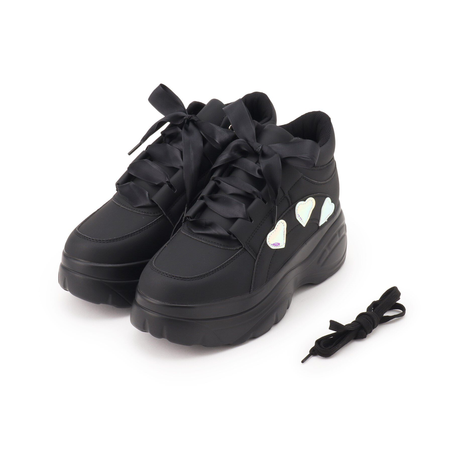 csT&P「厚底ハートスニーカー」|スニーカー|ﾌﾞﾗｯｸ(019)