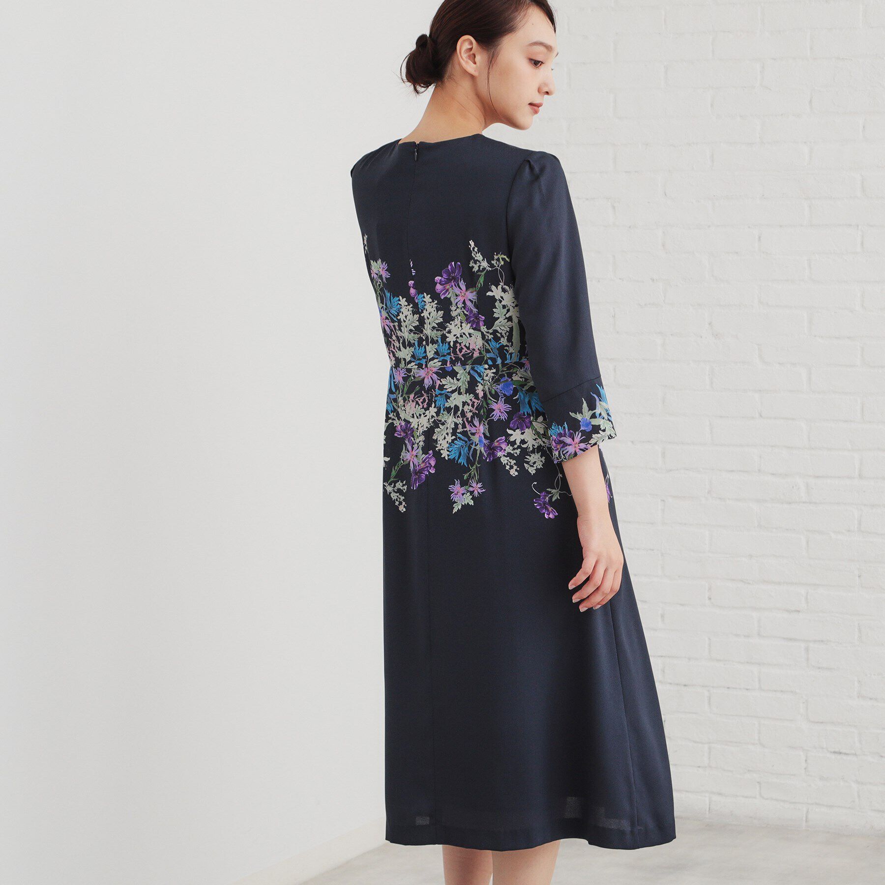 SunaUna「【着るだけでスタイルアップ!／Make bodyシリーズ】パネルプリントワンピース」|ワンピース|