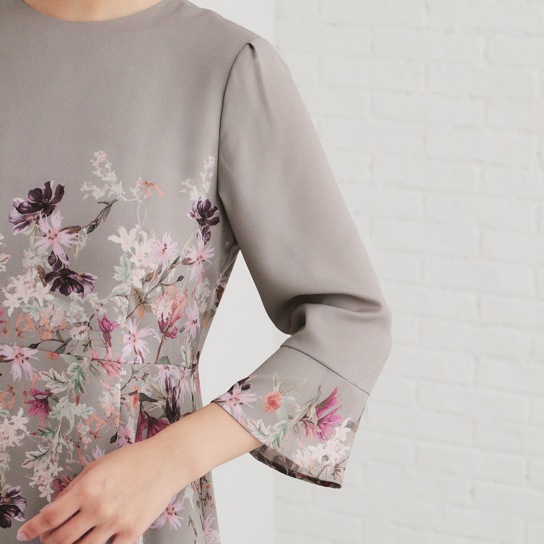 SunaUna「【着るだけでスタイルアップ!／Make bodyシリーズ】パネルプリントワンピース」|ワンピース|