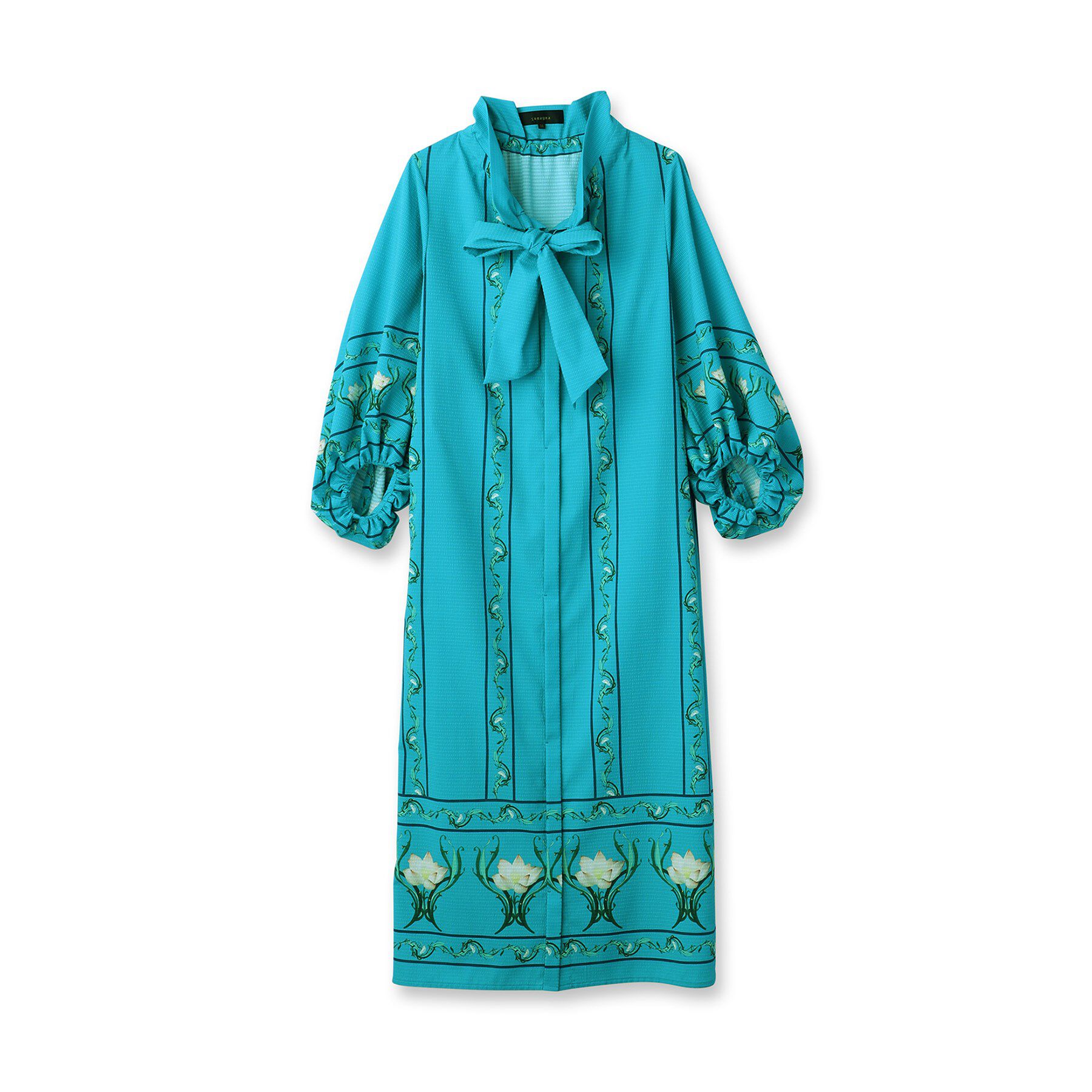 SunaUna「【スタンドフリル＆リボン】オリエンタルパネルワンピース」|ワンピース|