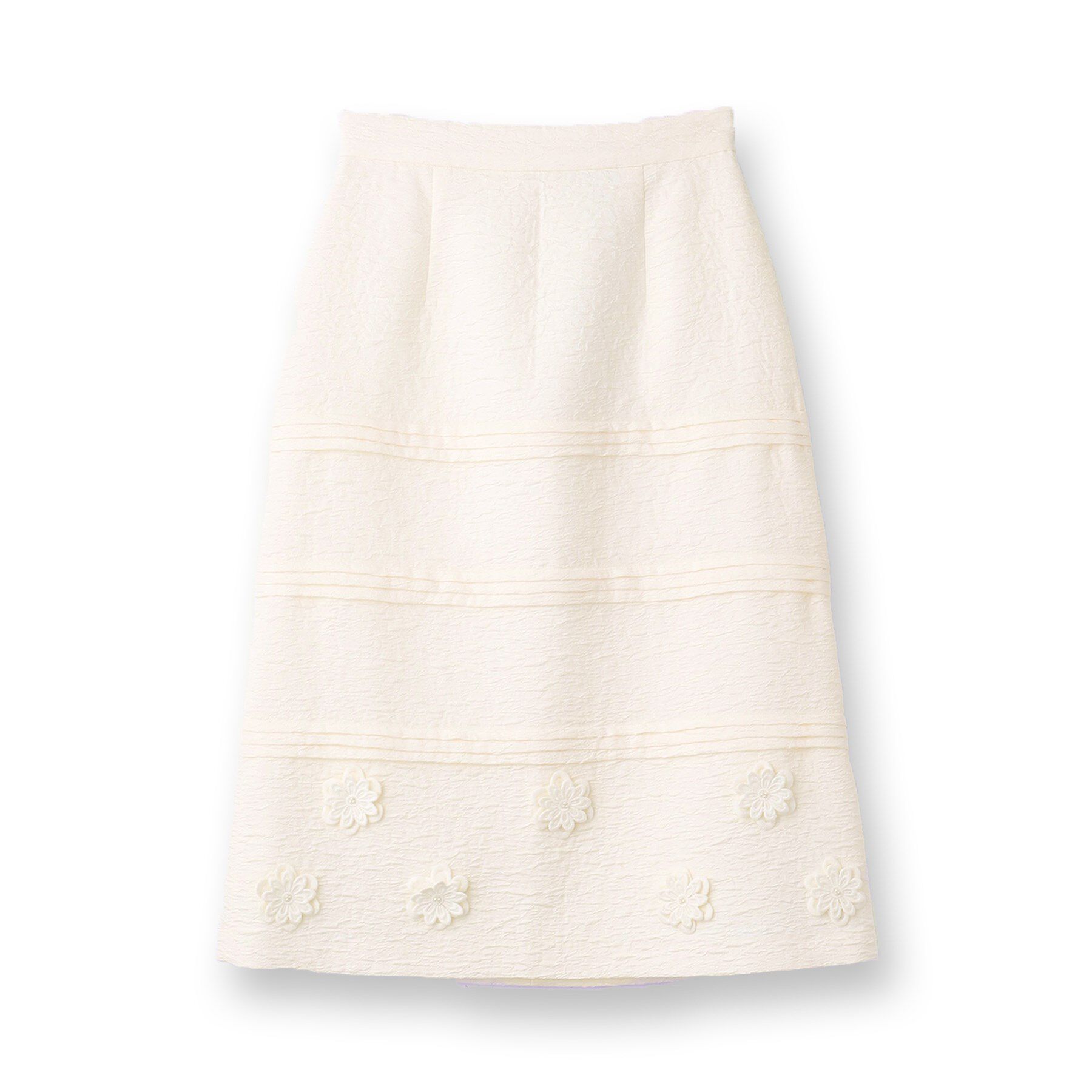 SunaUna「【お花モチーフ／タック切り替え】Aラインスカート」|スカート|