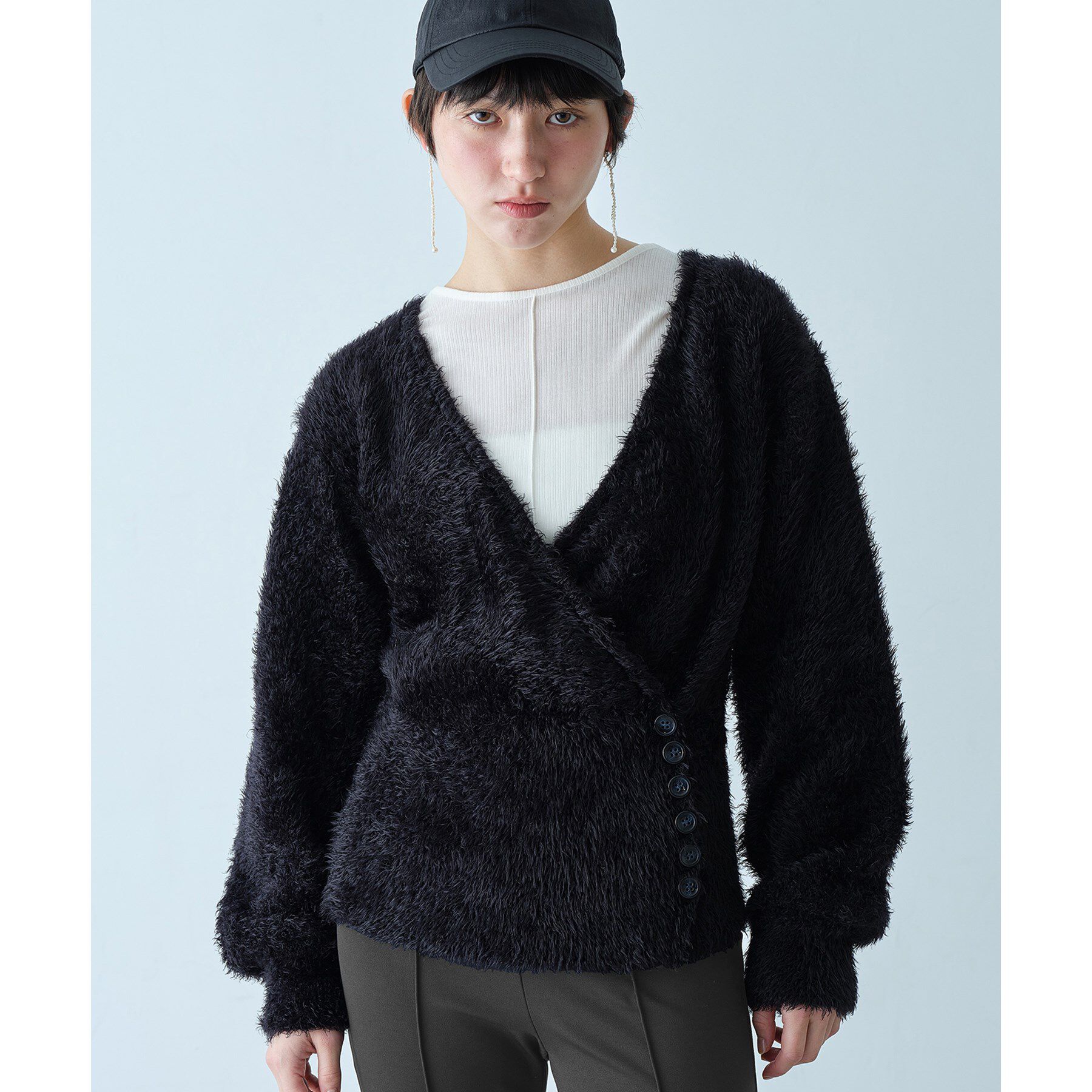 CODE A「feather pullover」|ニット・セーター|ブラック(019)