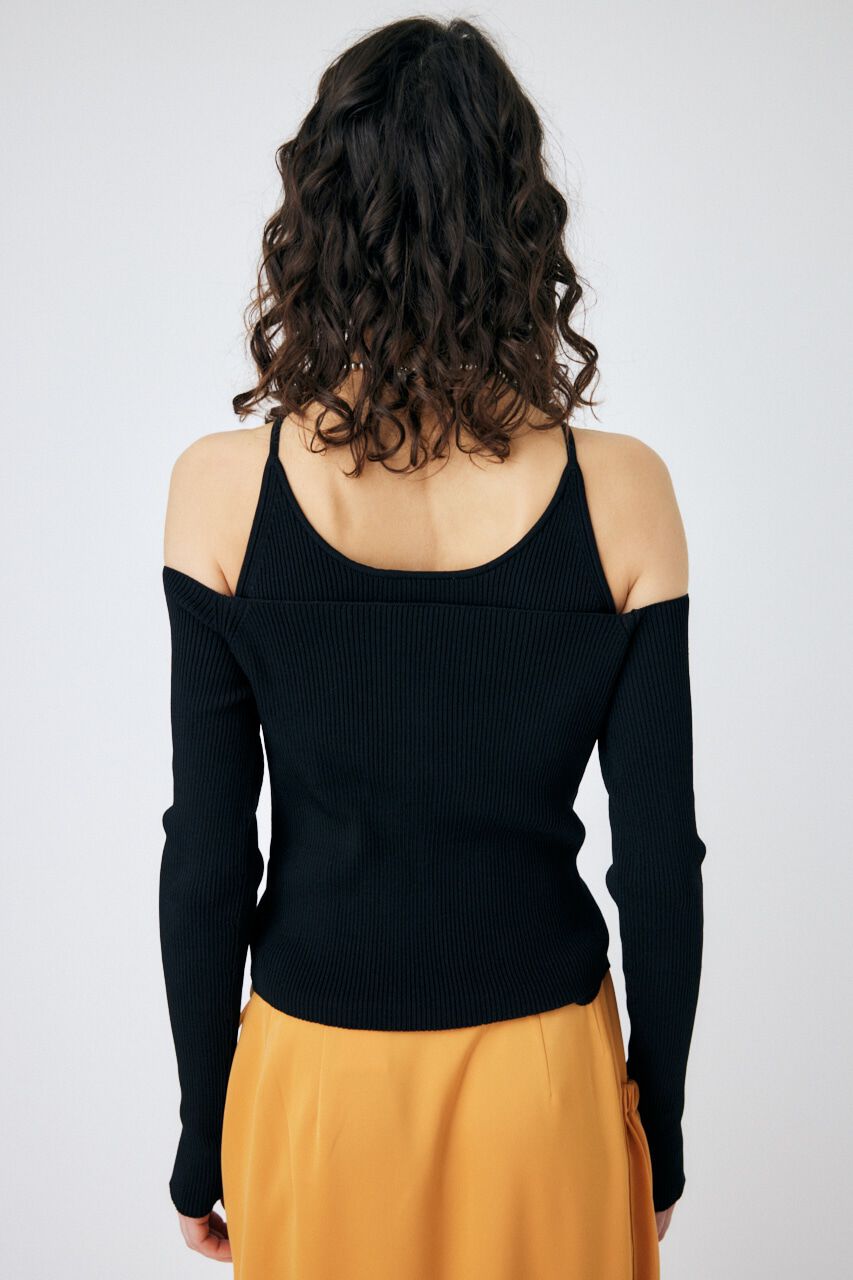 MOUSSY「OFF SHOULDER カーディガン＆キャミセット」|ニット・セーター|