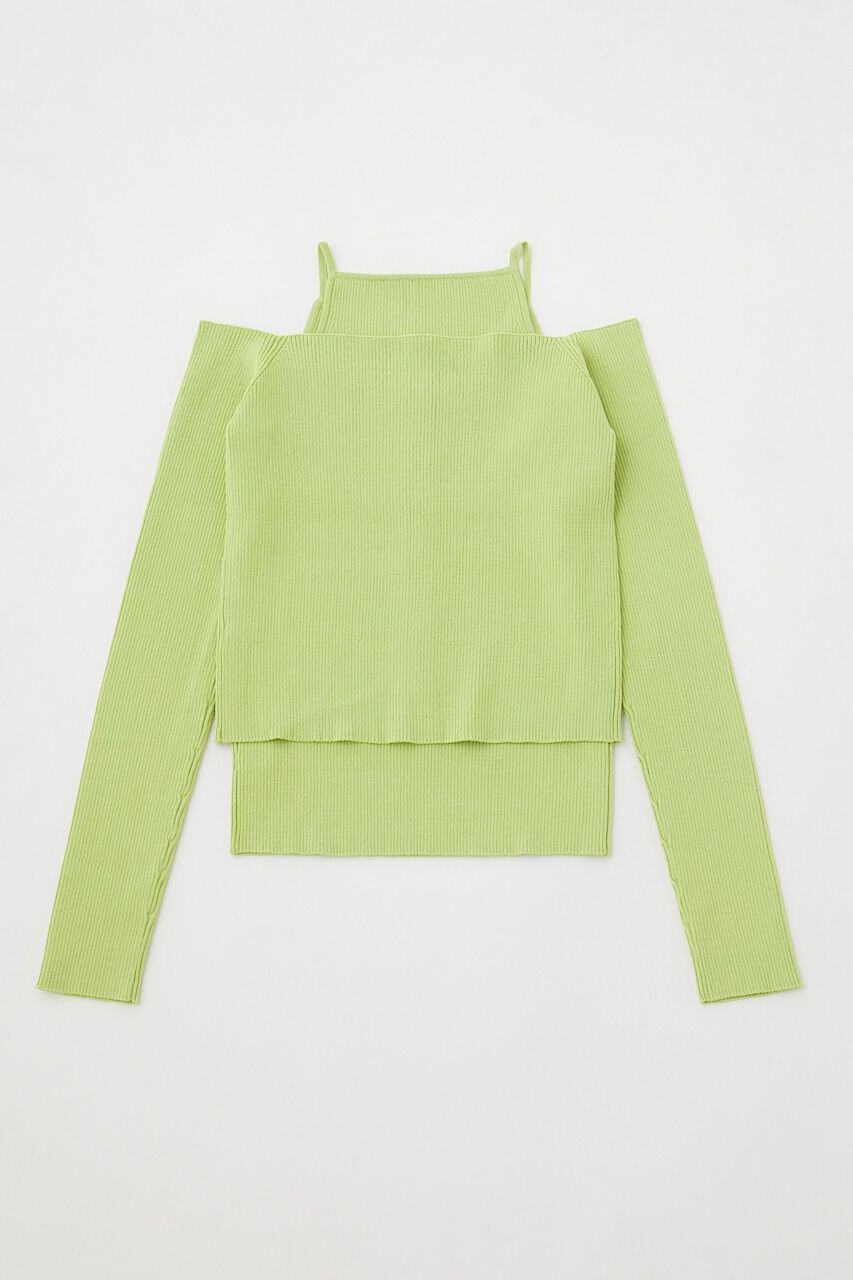 MOUSSY「OFF SHOULDER カーディガン＆キャミセット」|ニット・セーター|