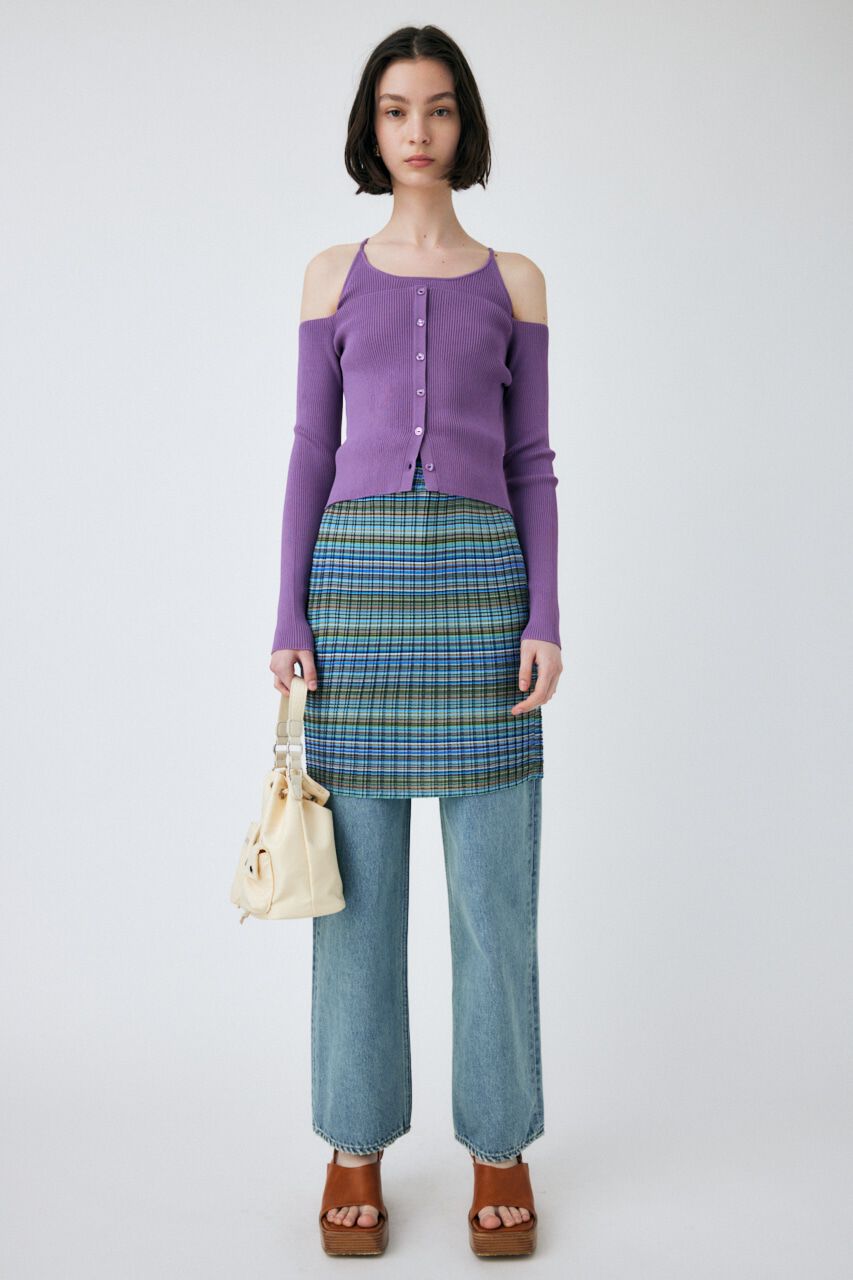 MOUSSY「OFF SHOULDER カーディガン＆キャミセット」|ニット・セーター|PUR