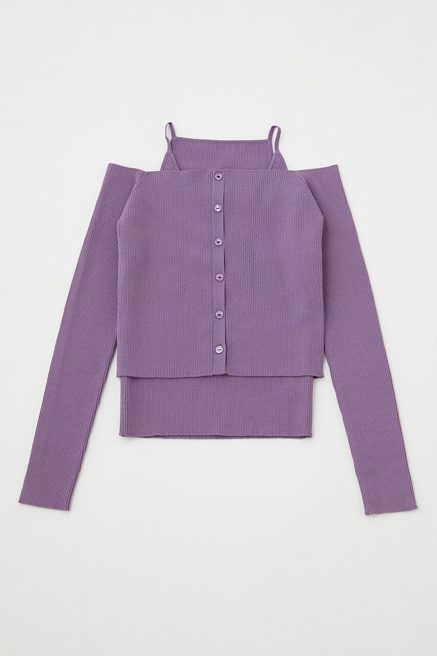 MOUSSY「OFF SHOULDER カーディガン＆キャミセット」|ニット・セーター|