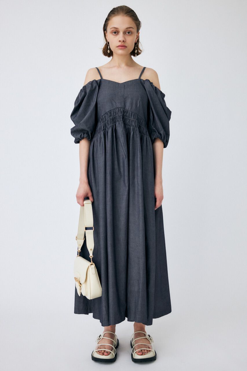 MOUSSY「2WAY BALLOON SLEEVE ドレス」|ワンピース|BLU