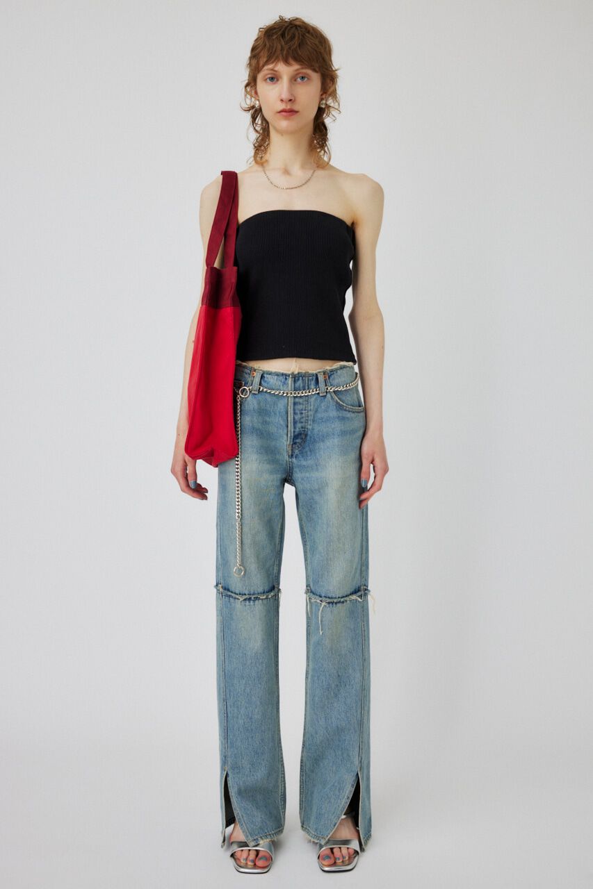 MOUSSY「CUP IN TUBE トップス」|チューブトップ|BLK