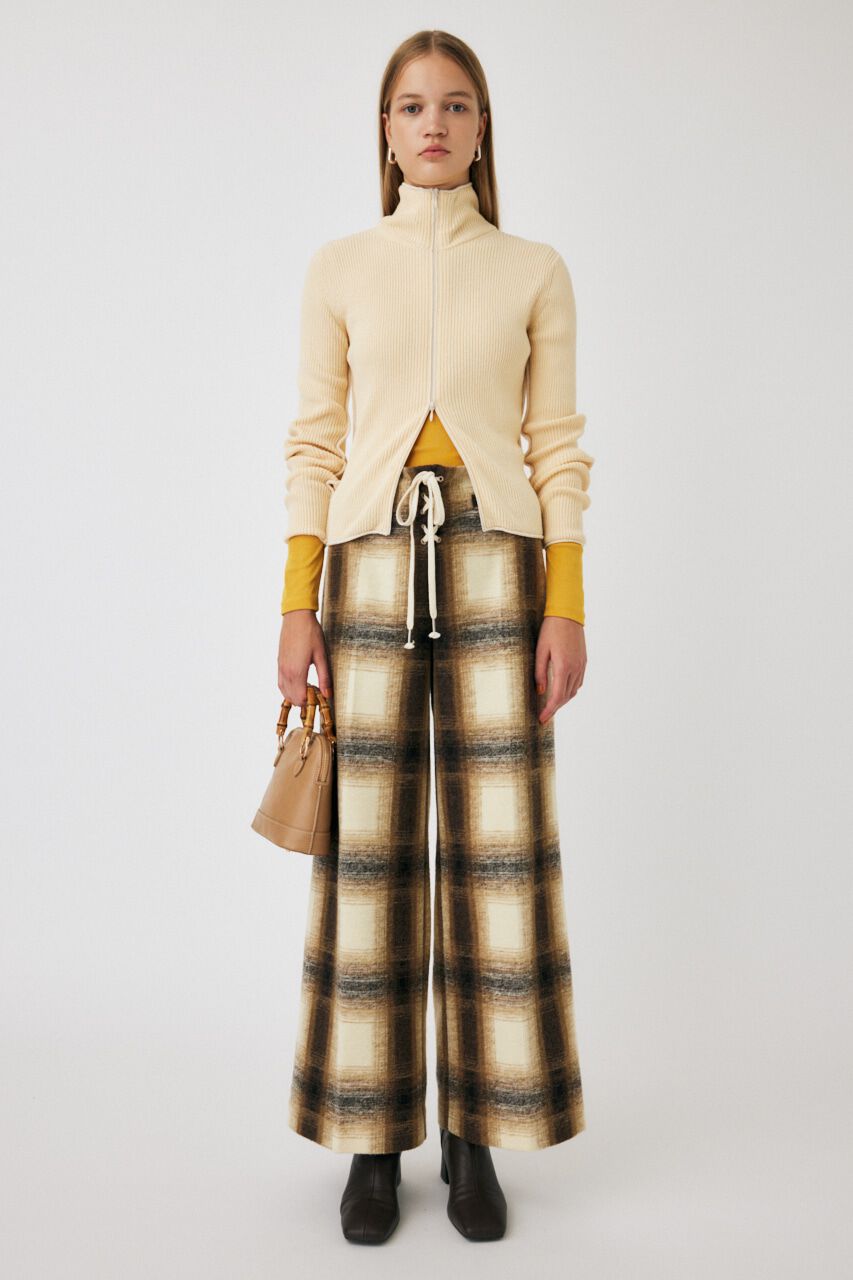 MOUSSY「BI COLOR ZIP UP RIB ニット」|ニット・セーター|