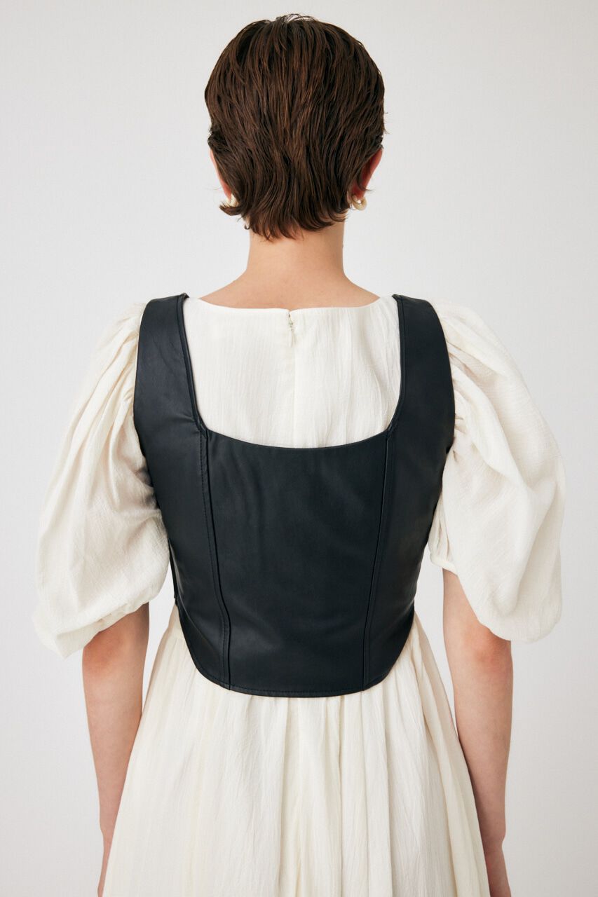 MOUSSY「F/LEATHER BUSTIER トップス」|キャミソール|