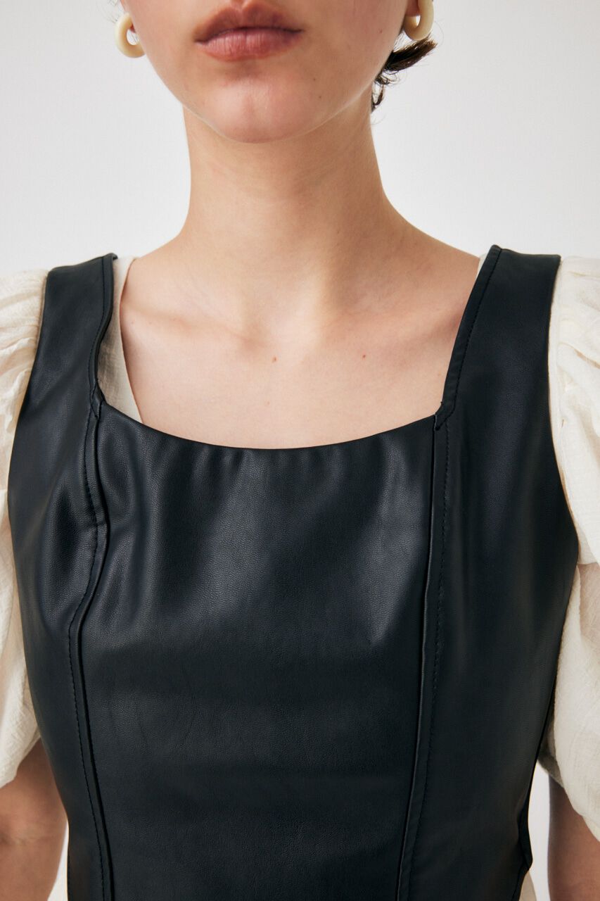 MOUSSY「F/LEATHER BUSTIER トップス」|キャミソール|