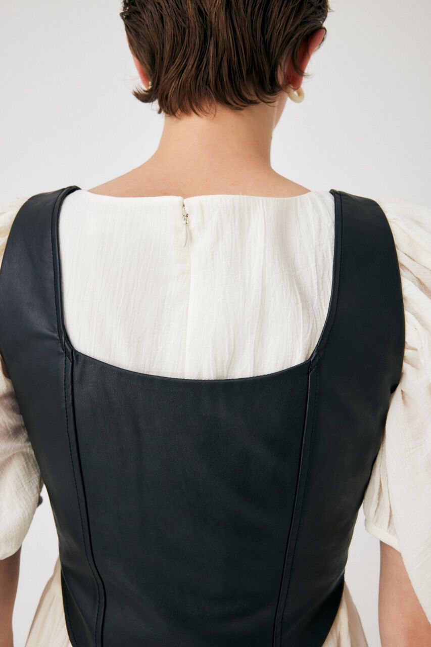 MOUSSY「F/LEATHER BUSTIER トップス」|キャミソール|