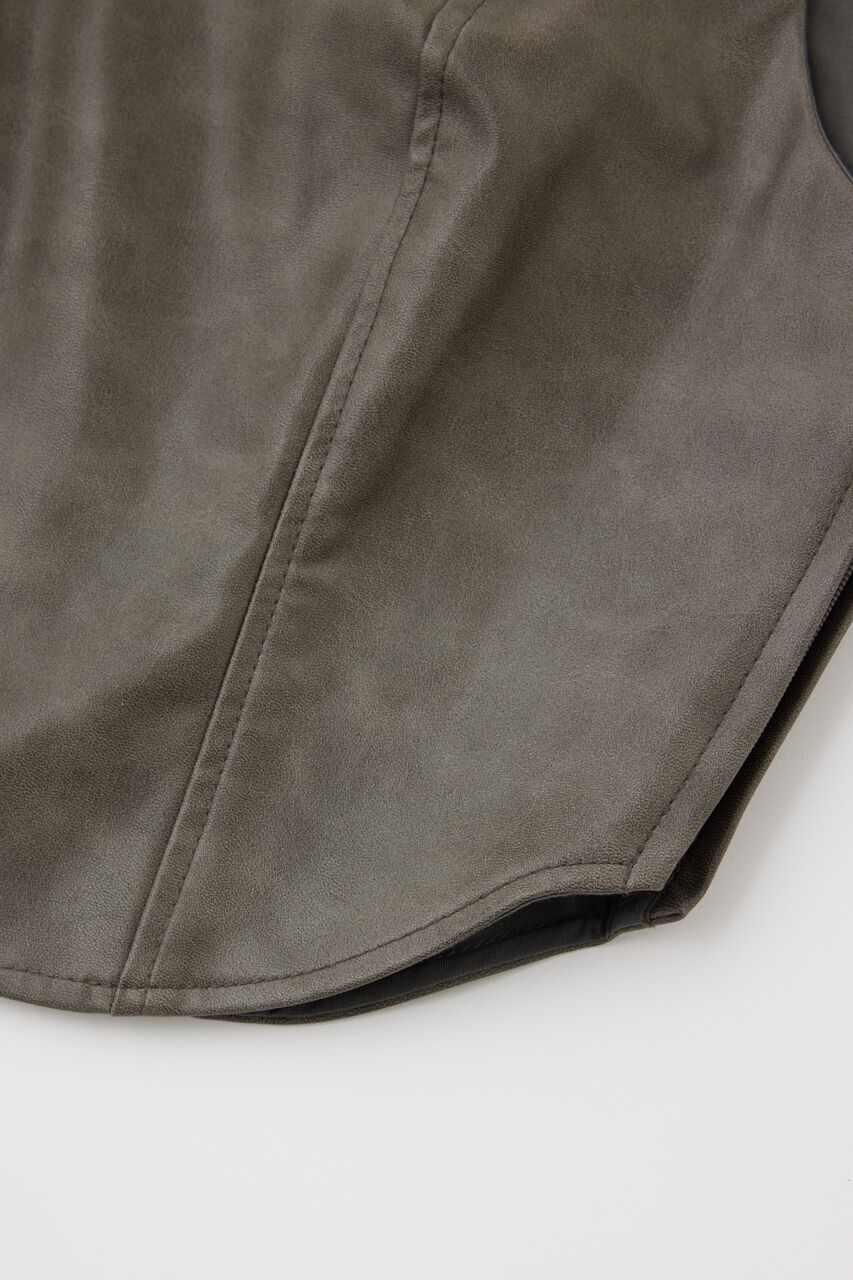 MOUSSY「F/LEATHER BUSTIER トップス」|キャミソール|