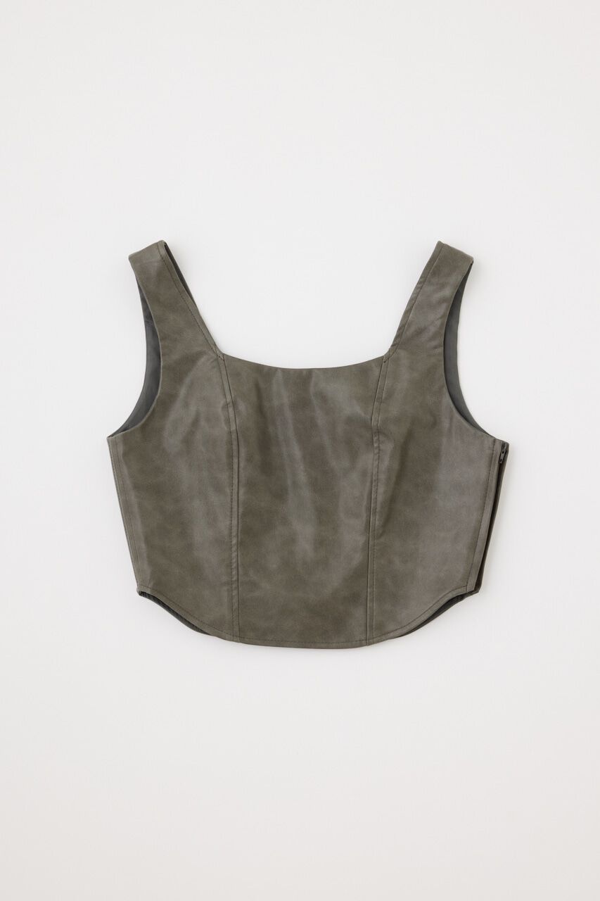 MOUSSY「F/LEATHER BUSTIER トップス」|キャミソール|