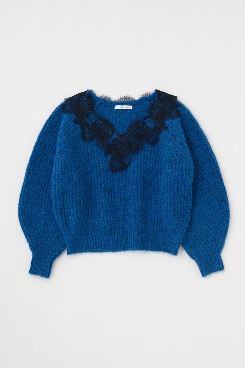 MOUSSY「LACE TRIMMED V NECK セーター」|ニット・セーター|