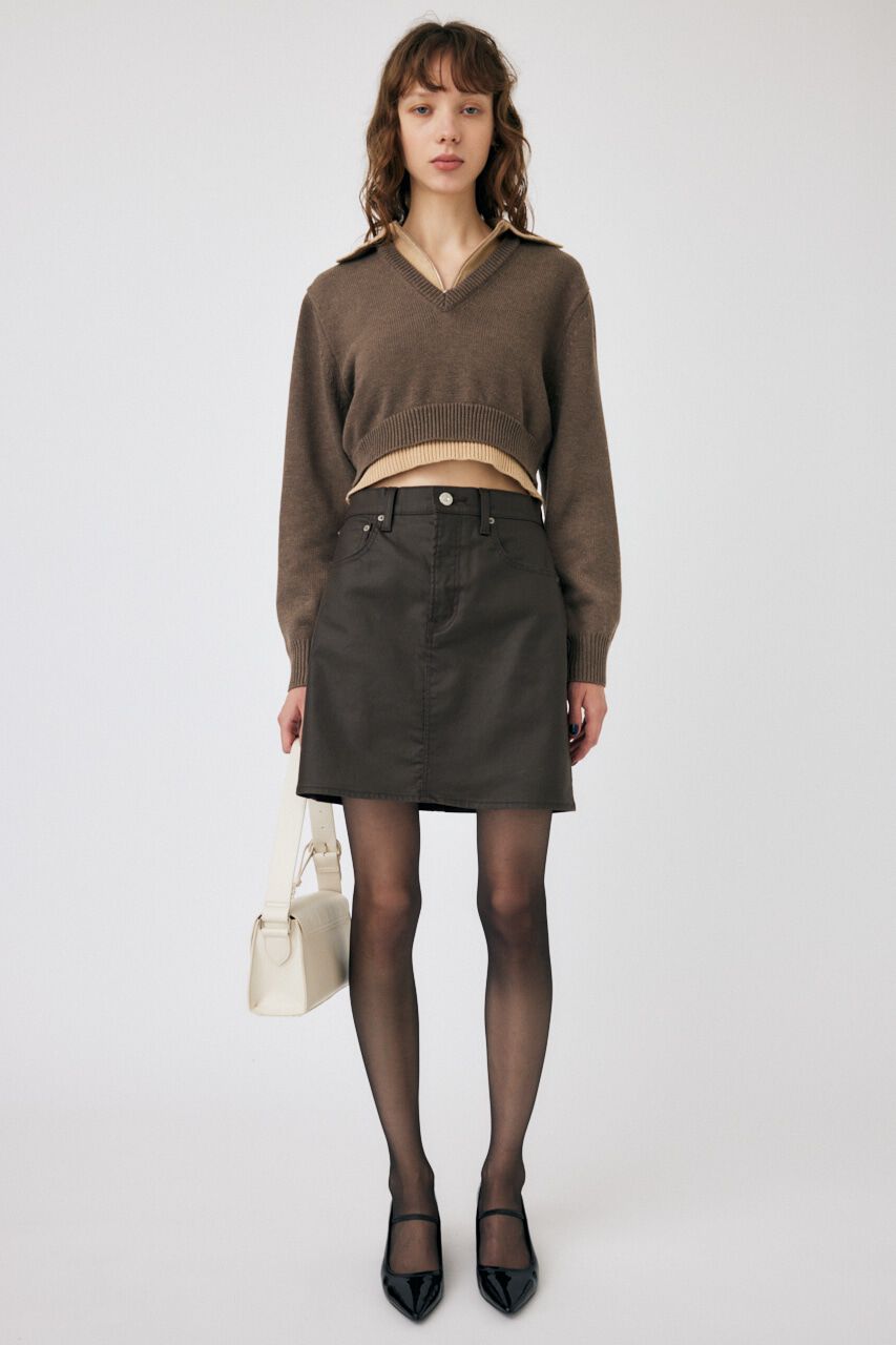 MOUSSY「LAYERED HALF ZIP セーター」|ニット・セーター|