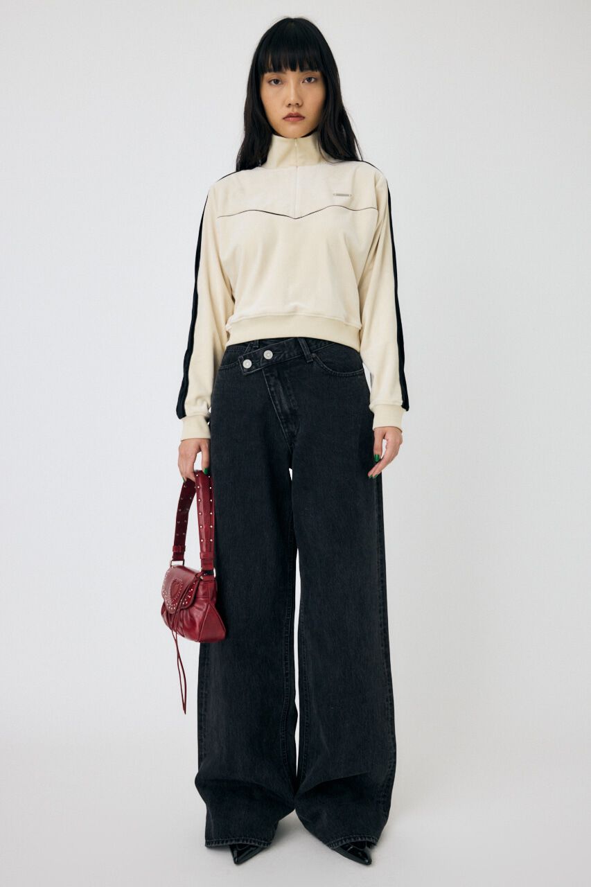 MOUSSY「VELOUR PIPING ハーフジップトップス」|Tシャツ・カットソー|