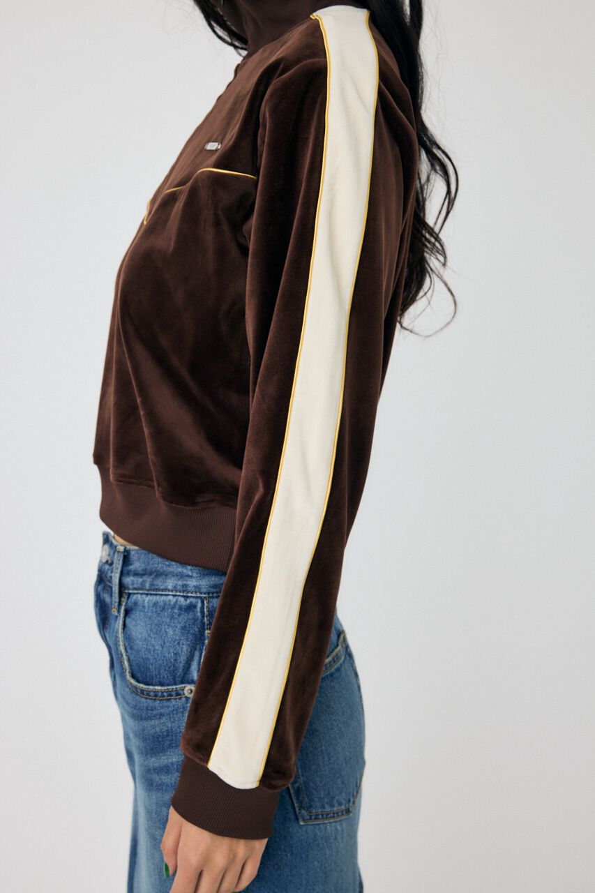 MOUSSY「VELOUR PIPING ハーフジップトップス」|Tシャツ・カットソー|
