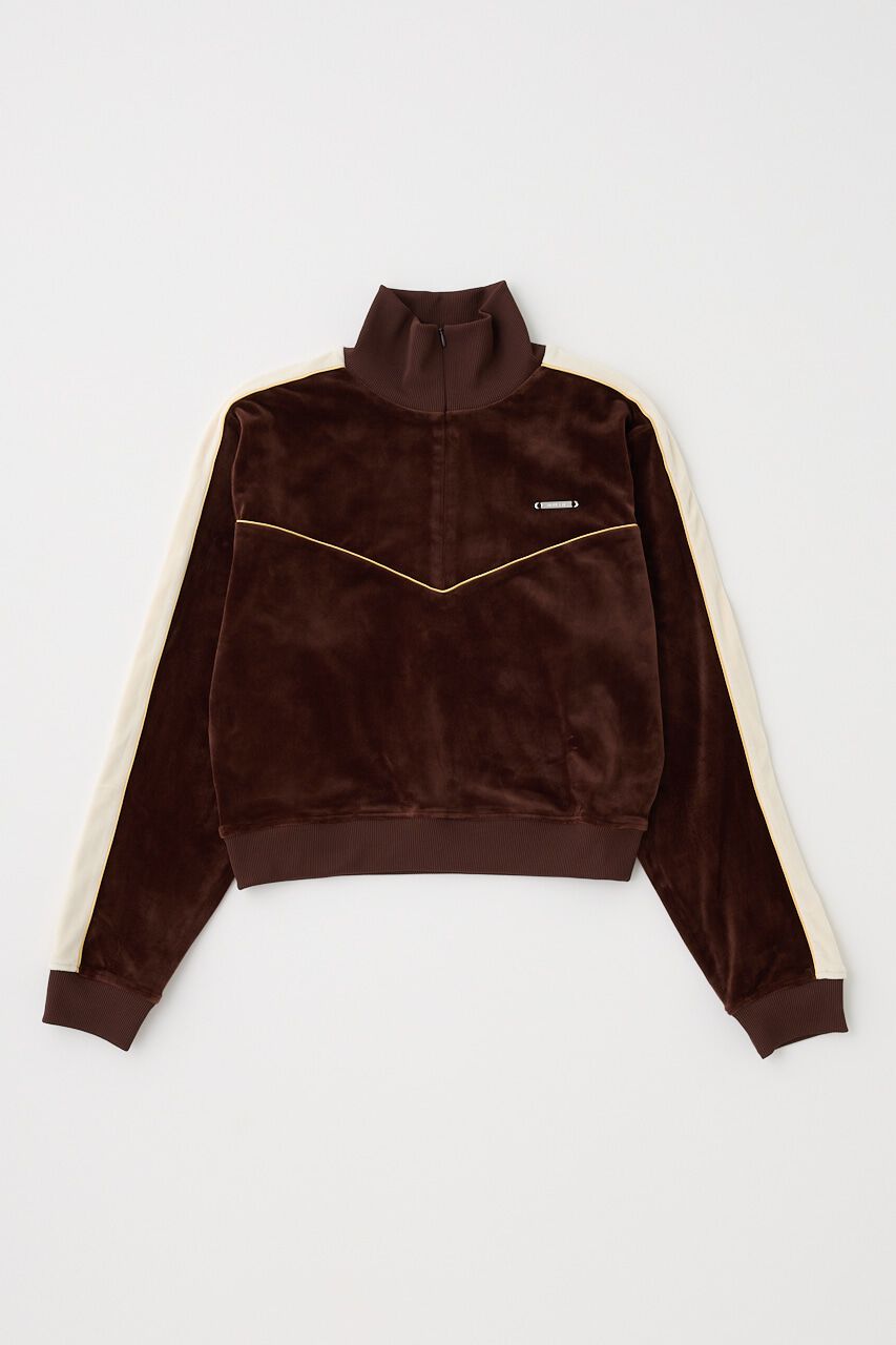 MOUSSY「VELOUR PIPING ハーフジップトップス」|Tシャツ・カットソー|
