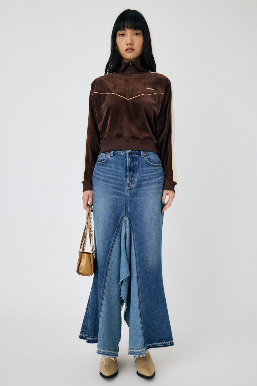 MOUSSY「VELOUR PIPING ハーフジップトップス」|Tシャツ・カットソー|