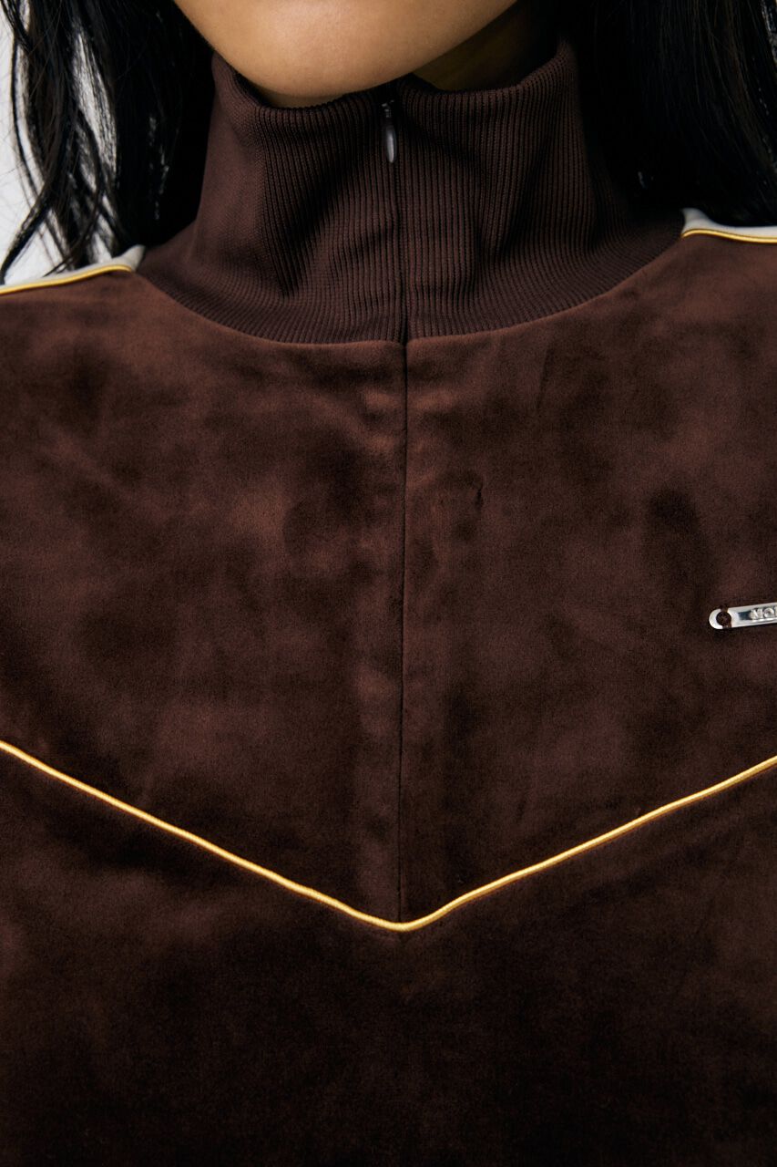 MOUSSY「VELOUR PIPING ハーフジップトップス」|Tシャツ・カットソー|