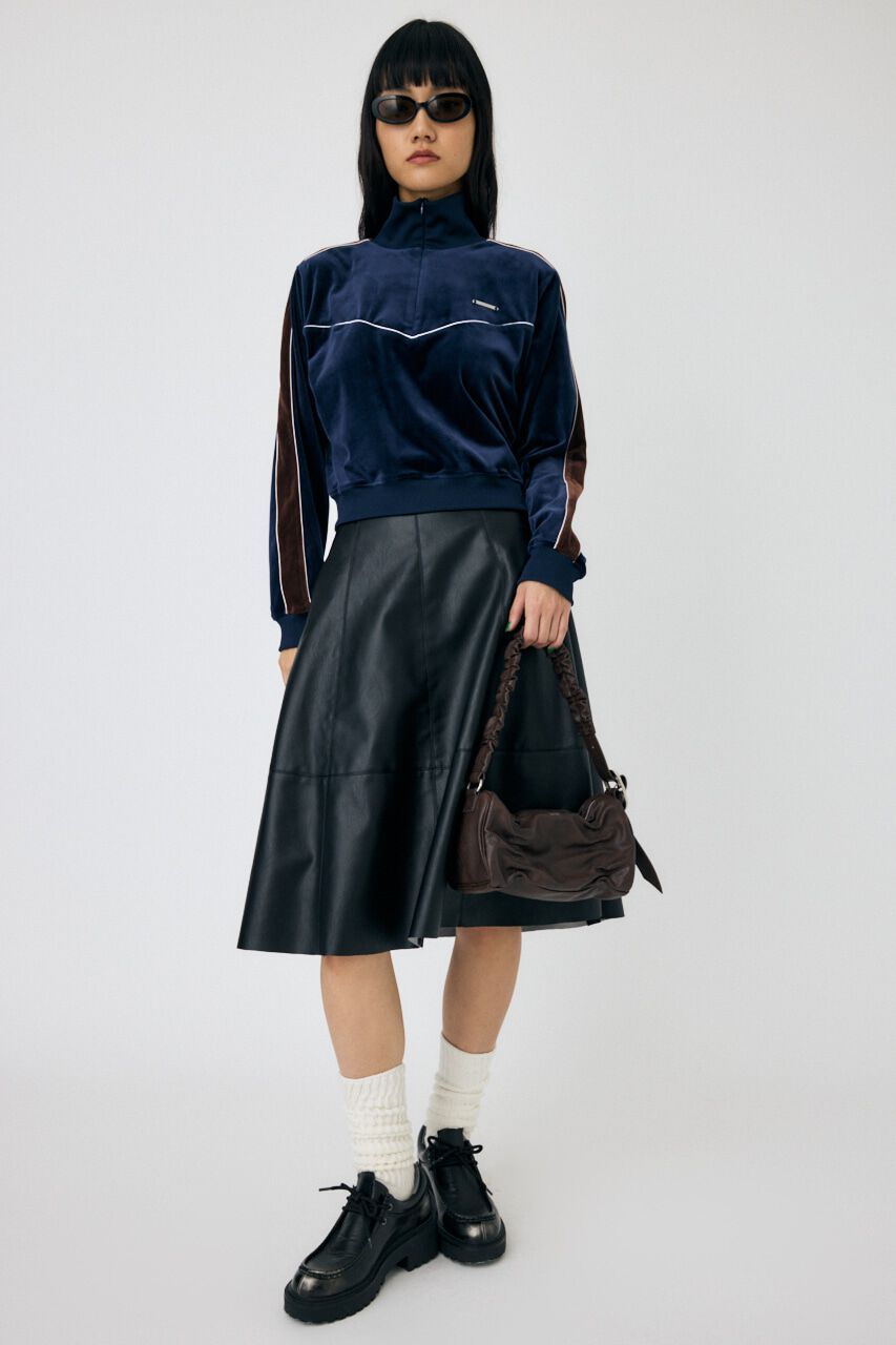 MOUSSY「VELOUR PIPING ハーフジップトップス」|Tシャツ・カットソー|