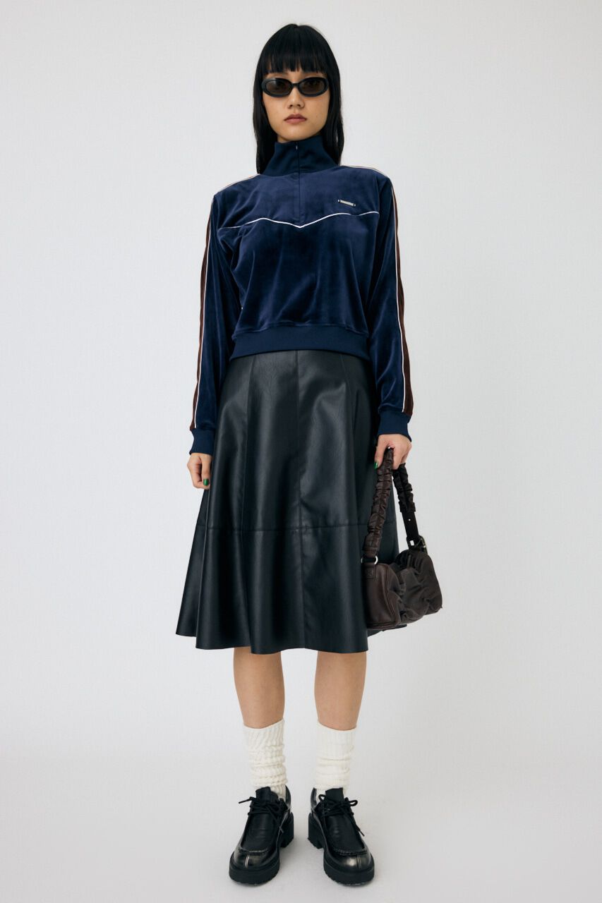 MOUSSY「VELOUR PIPING ハーフジップトップス」|Tシャツ・カットソー|