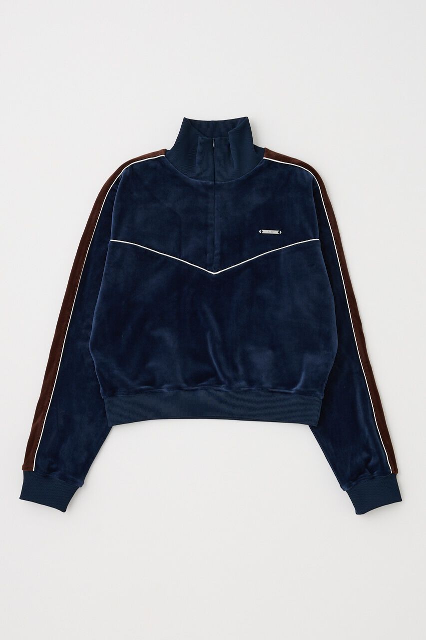 MOUSSY「VELOUR PIPING ハーフジップトップス」|Tシャツ・カットソー|