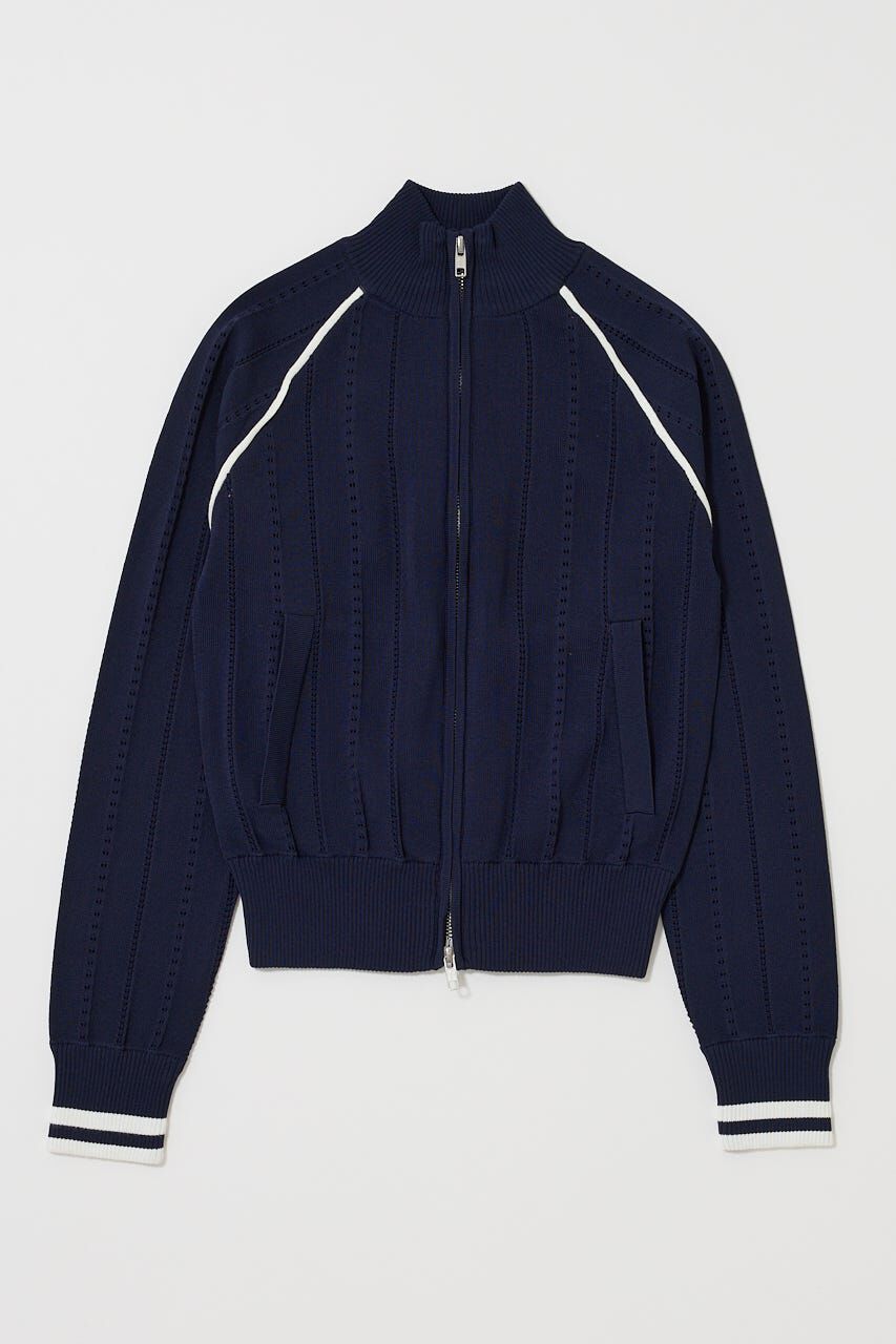 MOUSSY「MIX PATTERN KNIT TRACK トップス」|ニット・セーター|