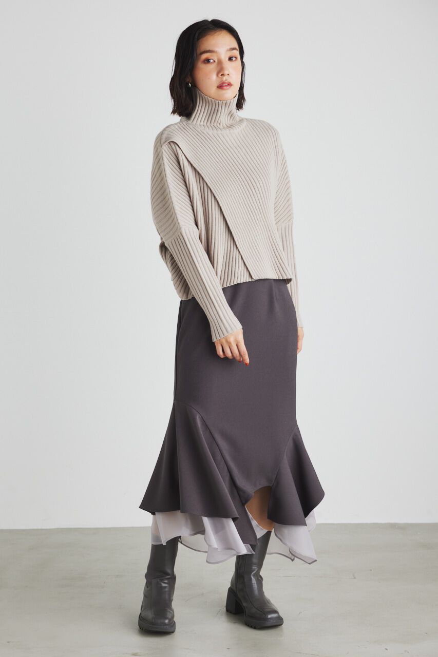 rienda「アシンメトリーレイヤードJ/WマーメイドSK」|スカート|
